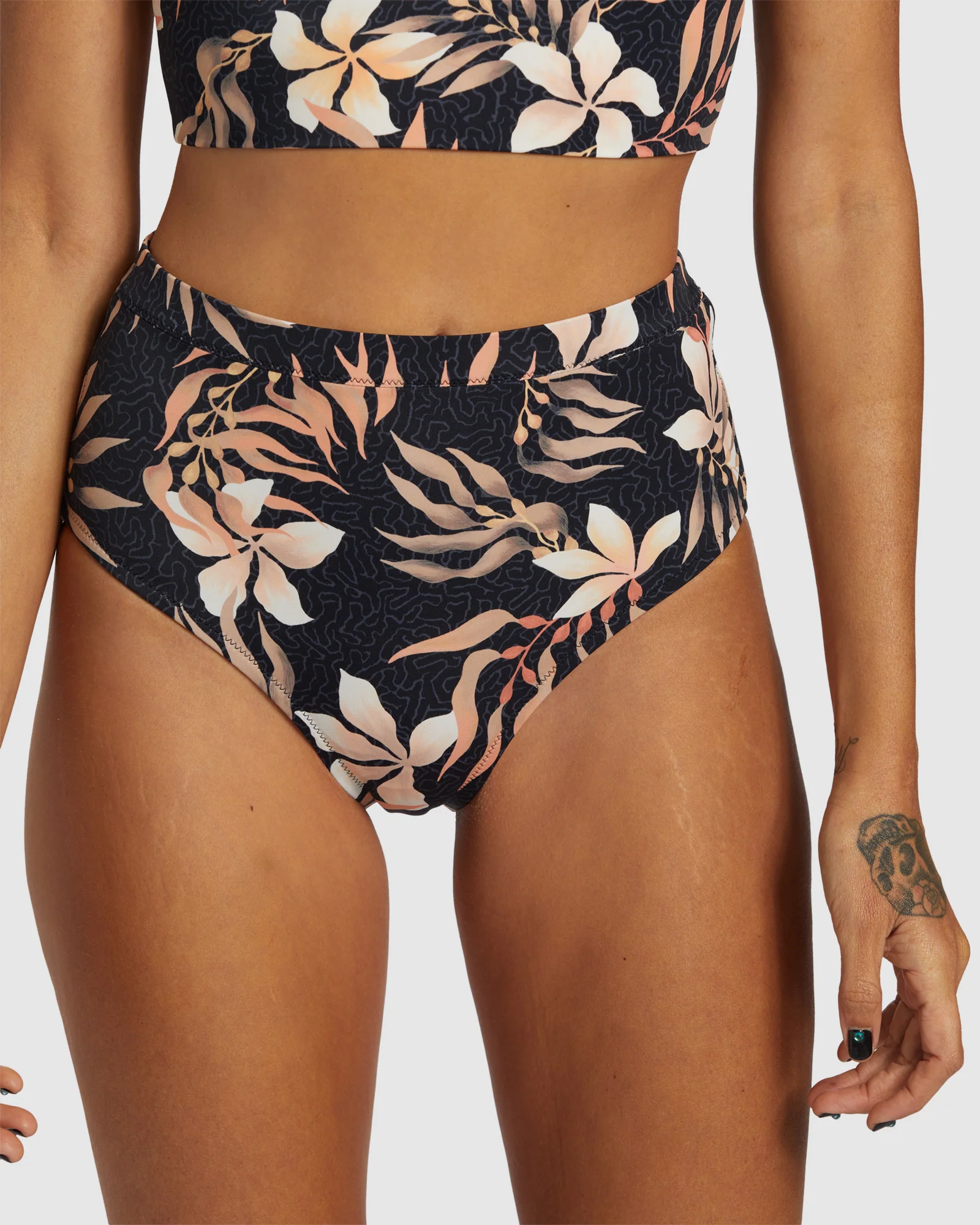 Womens Coral Gardeners High Waist Retro Bikini Bottom - Image 4
