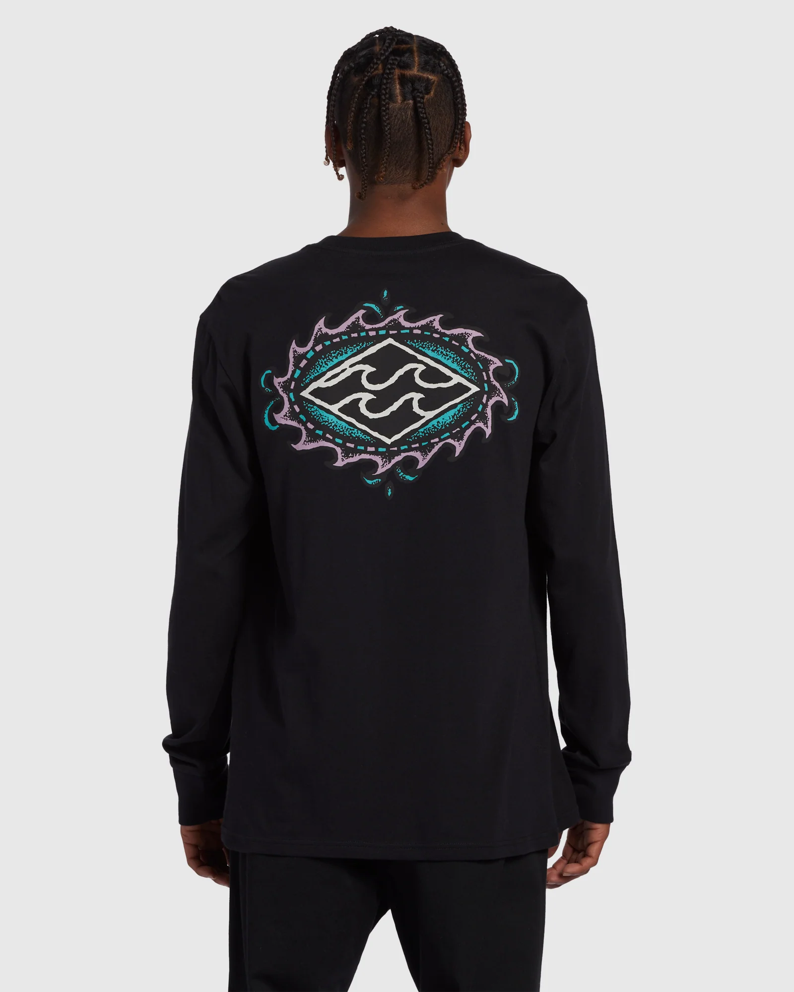 Mens Crayon Wave Long Sleeve T-Shirt - Image 2