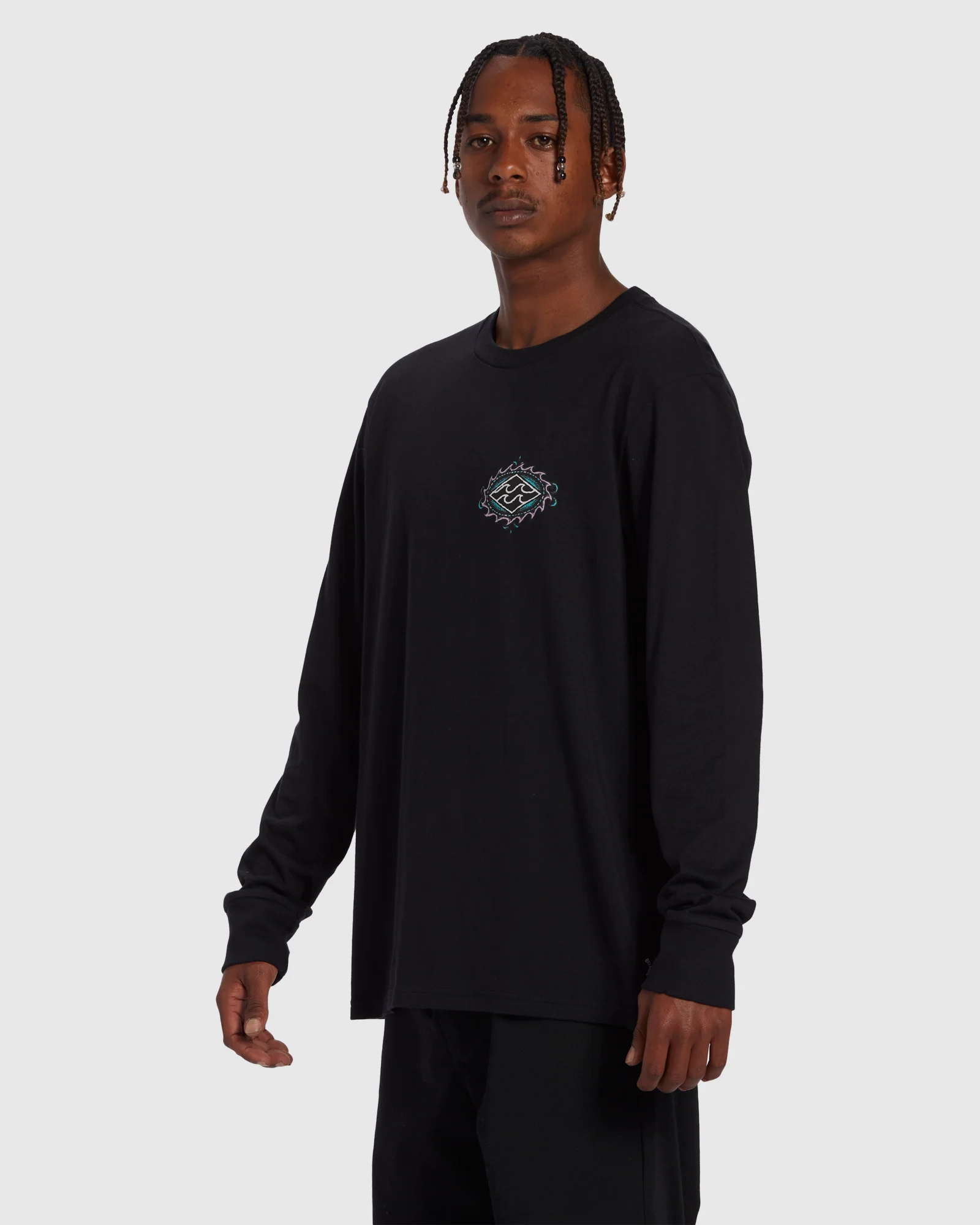 Mens Crayon Wave Long Sleeve T-Shirt - Image 3