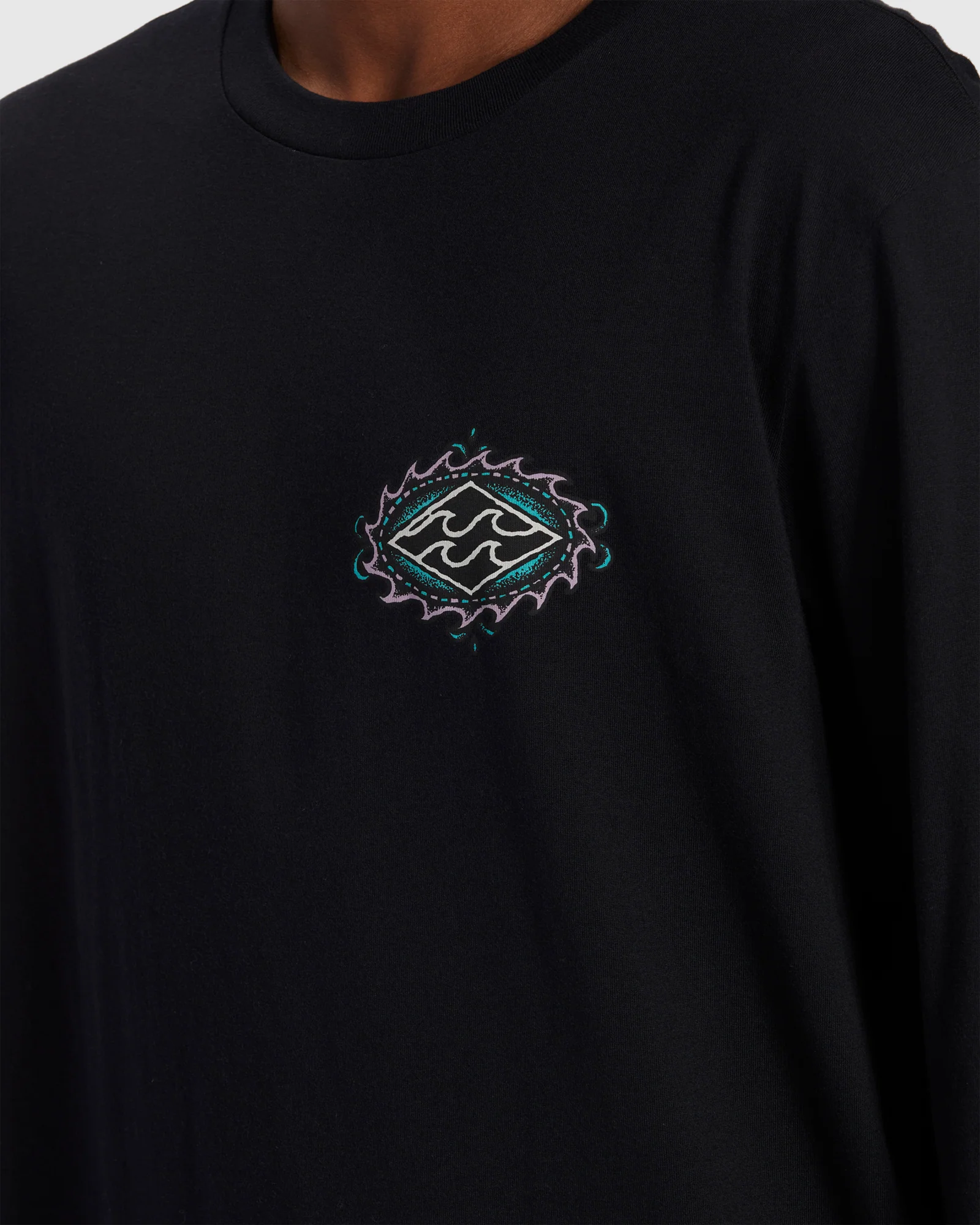 Mens Crayon Wave Long Sleeve T-Shirt - Image 4