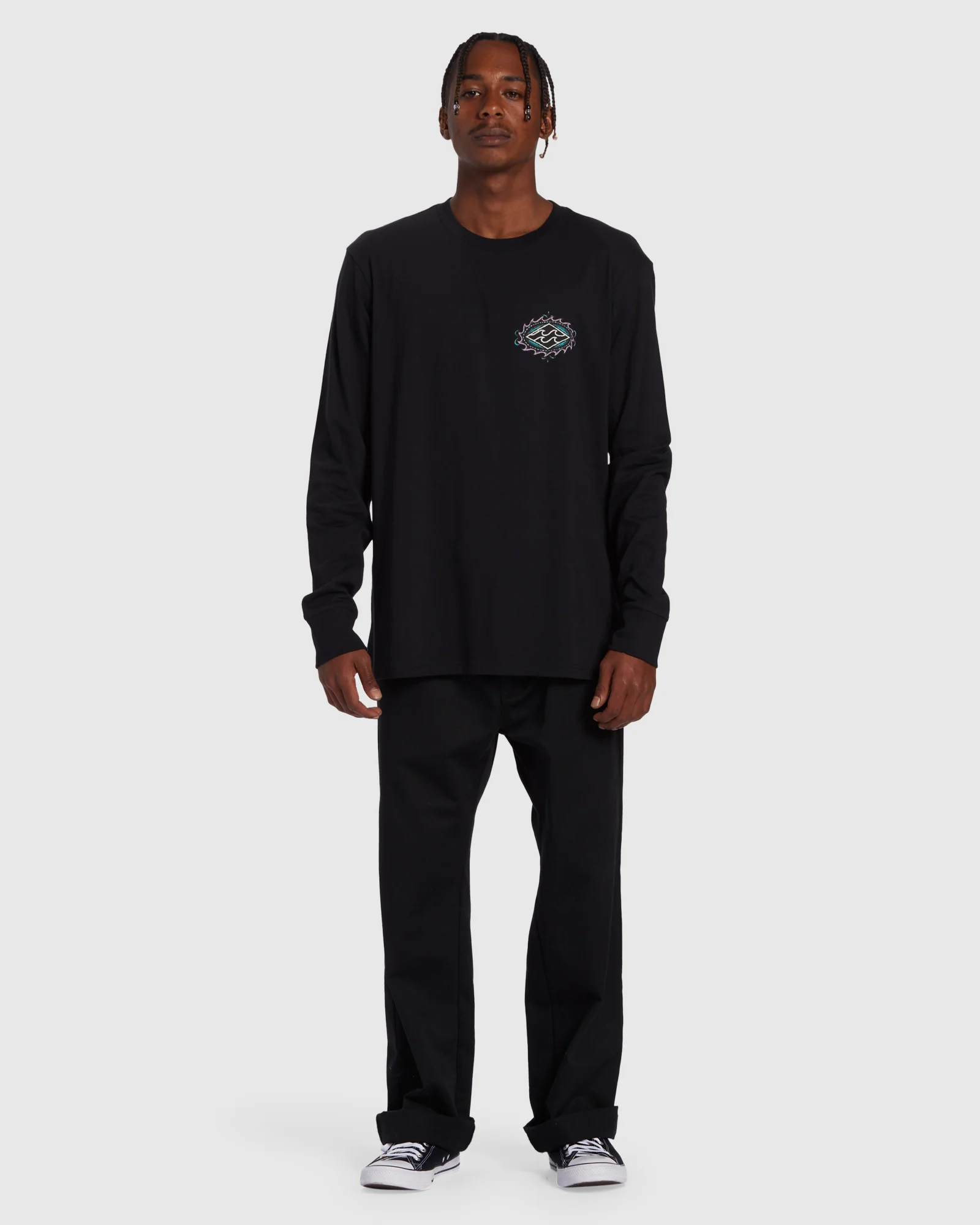 Mens Crayon Wave Long Sleeve T-Shirt - Image 5