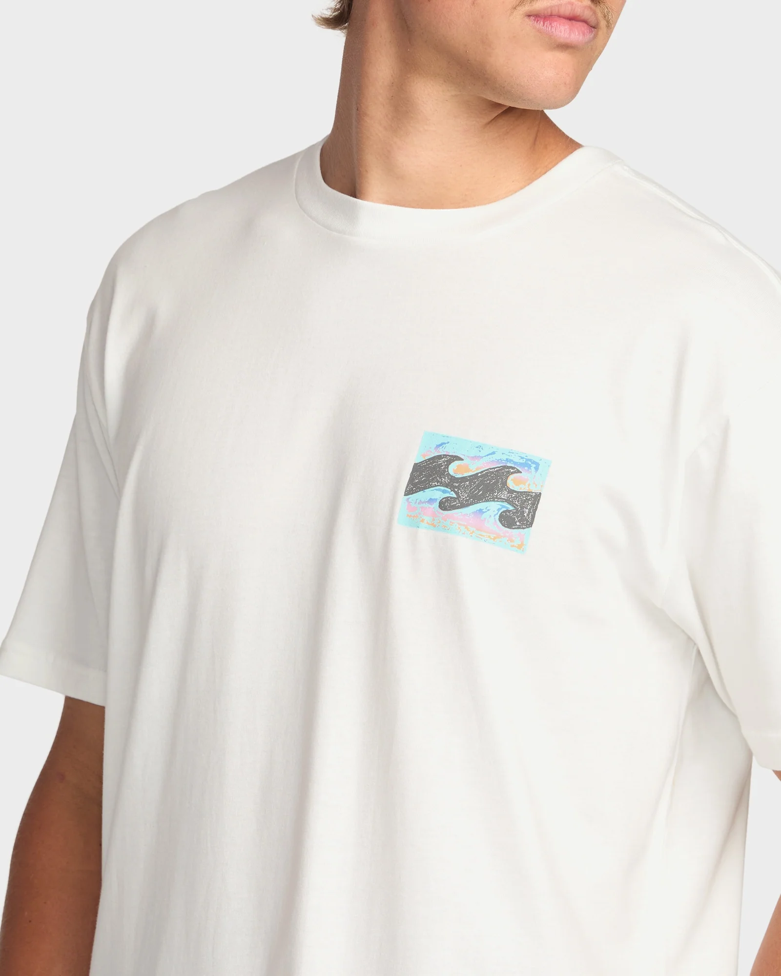 Mens Crayon Wave Premium T-Shirt - Image 4