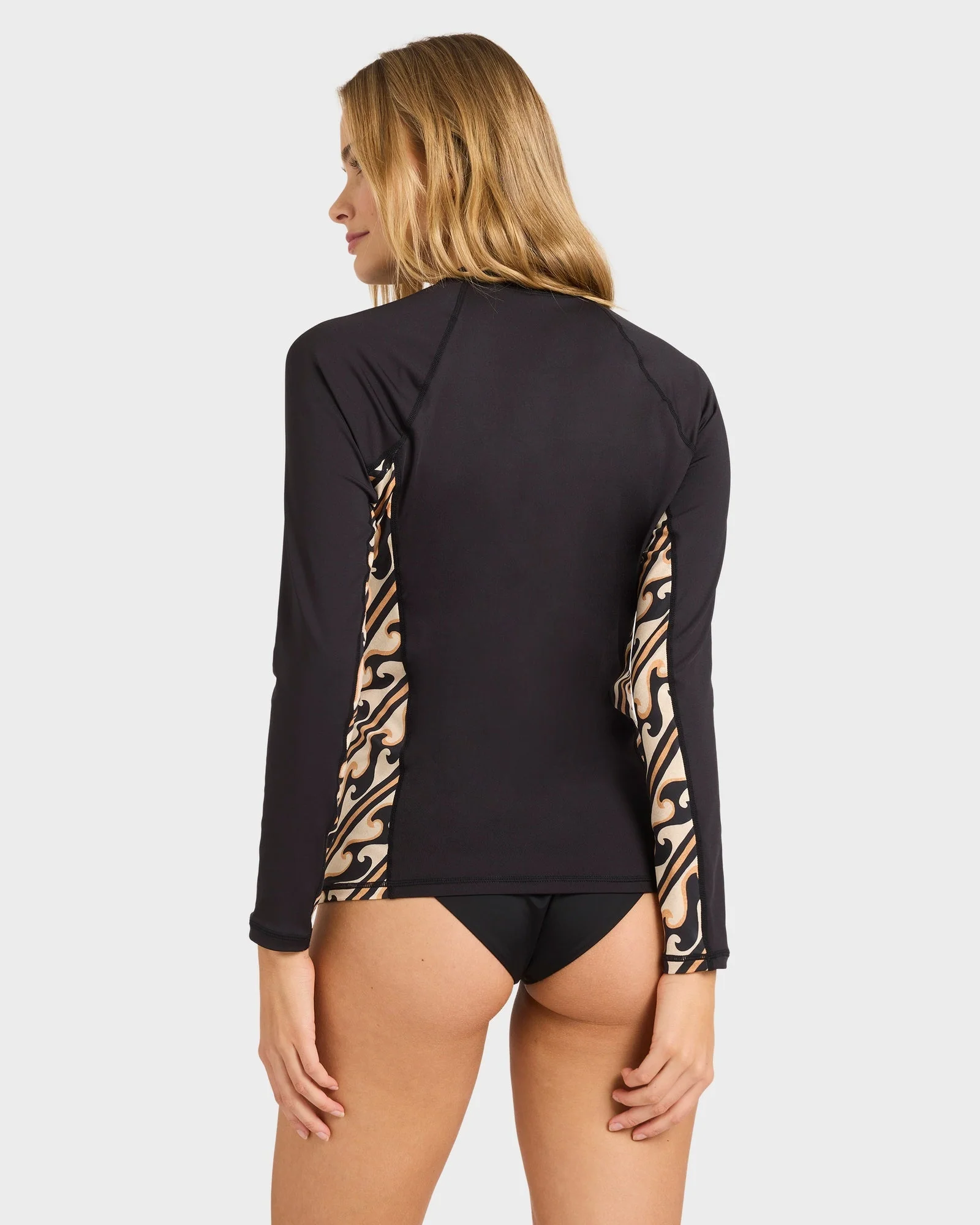 Womens Dark Wave Half Zip Long Sleeve Rash Vest - Image 2