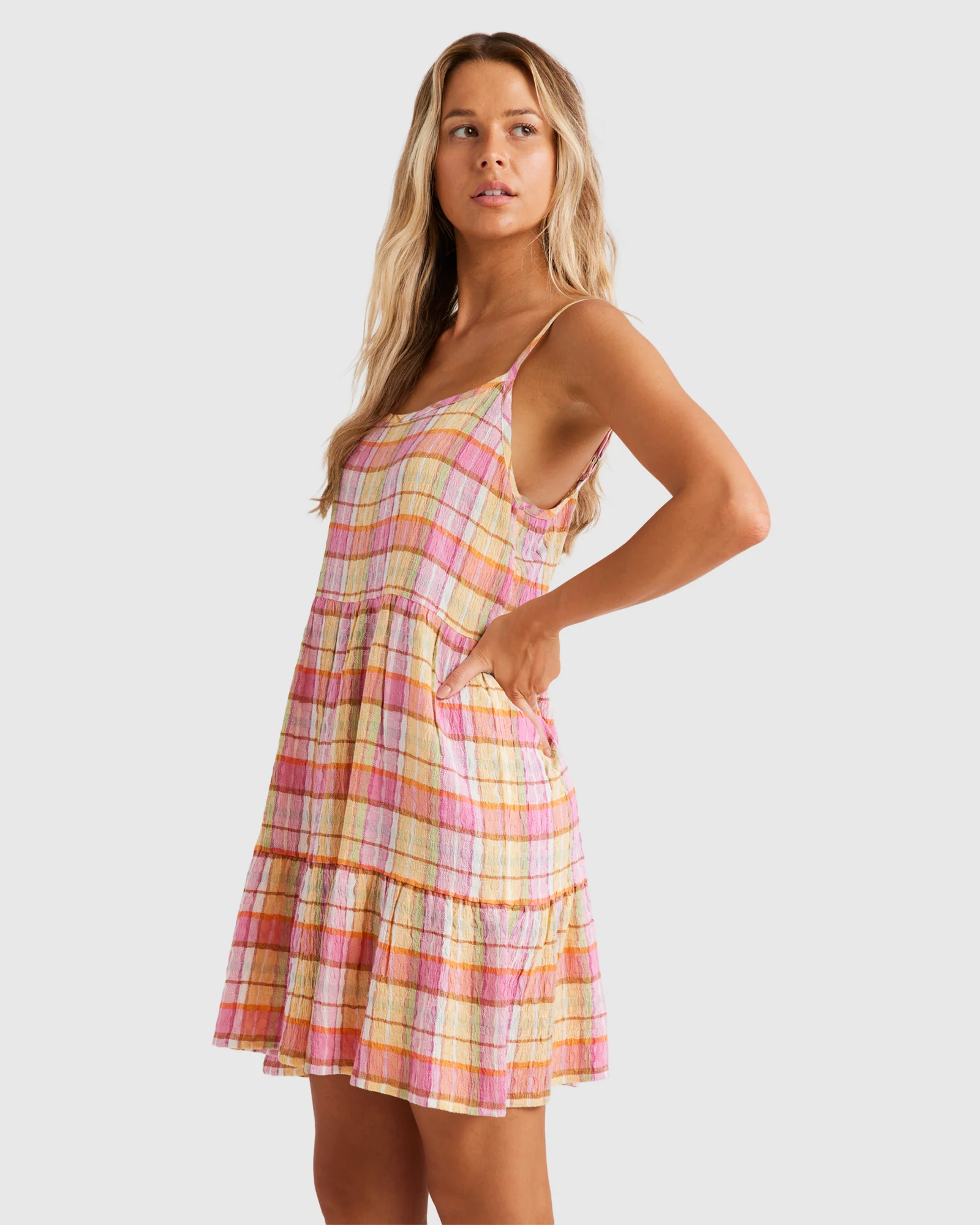 Womens Darlin Check Mini Dress - Image 2