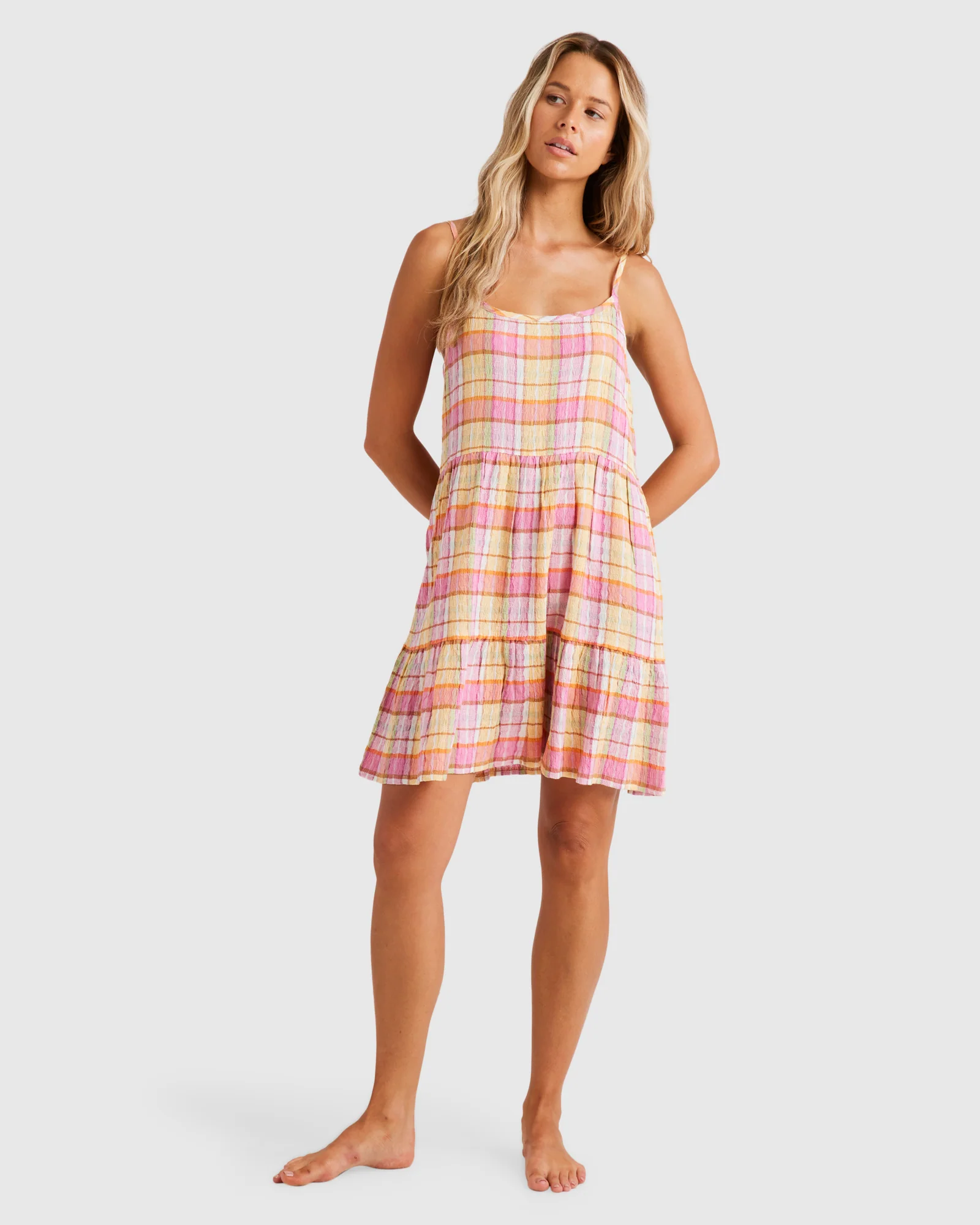 Womens Darlin Check Mini Dress - Image 5