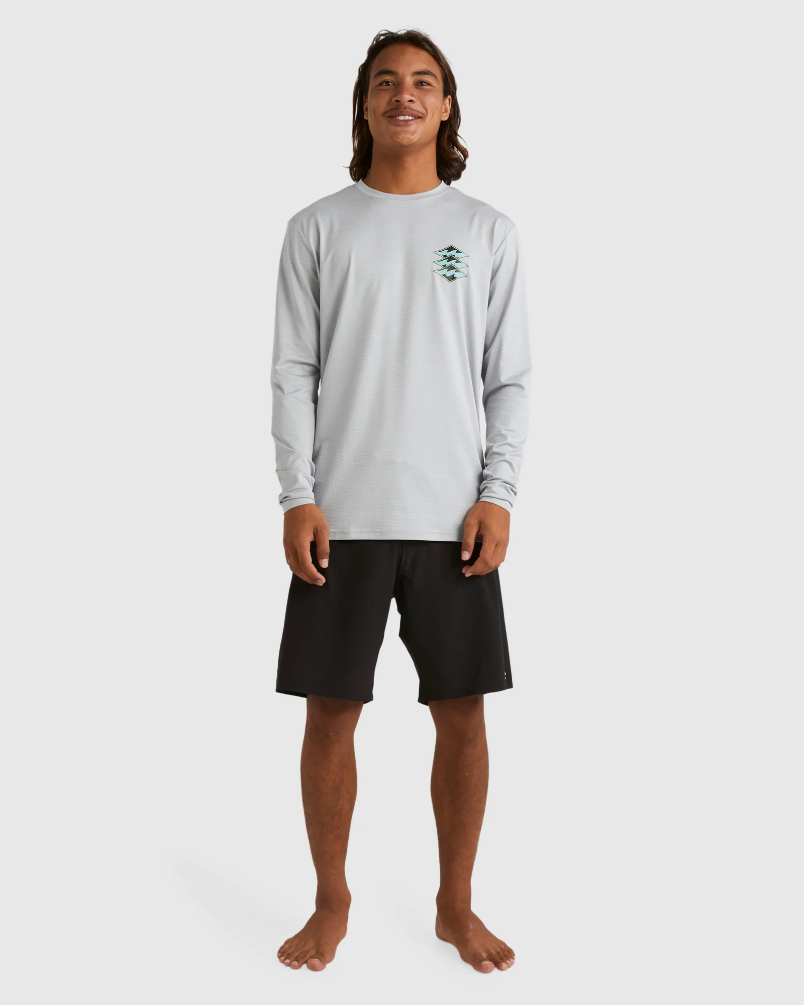 Mens Diamond Shoreline Long Sleeve Rash Vest - Image 5