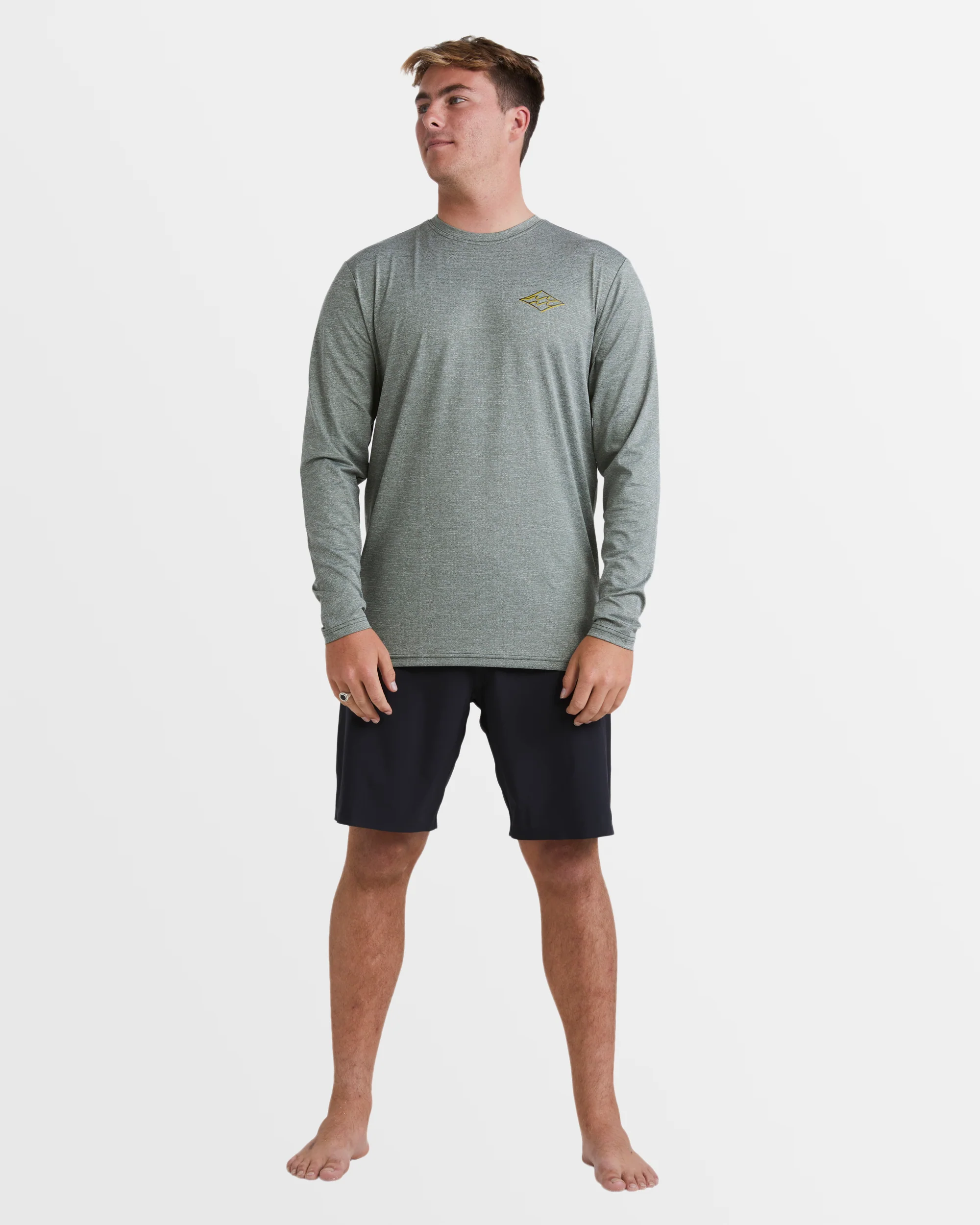 Mens Diamond Shoreline Long Sleeve Rash Vest - Image 5
