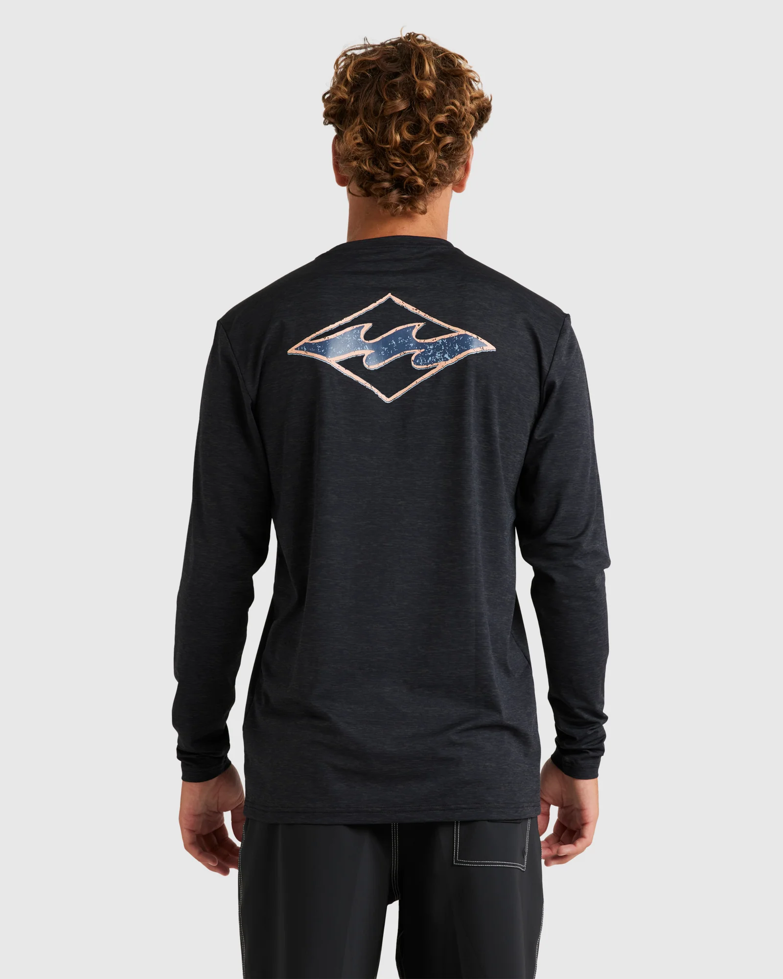 Mens Diamond Shoreline Long Sleeve Rash Vest - Image 3