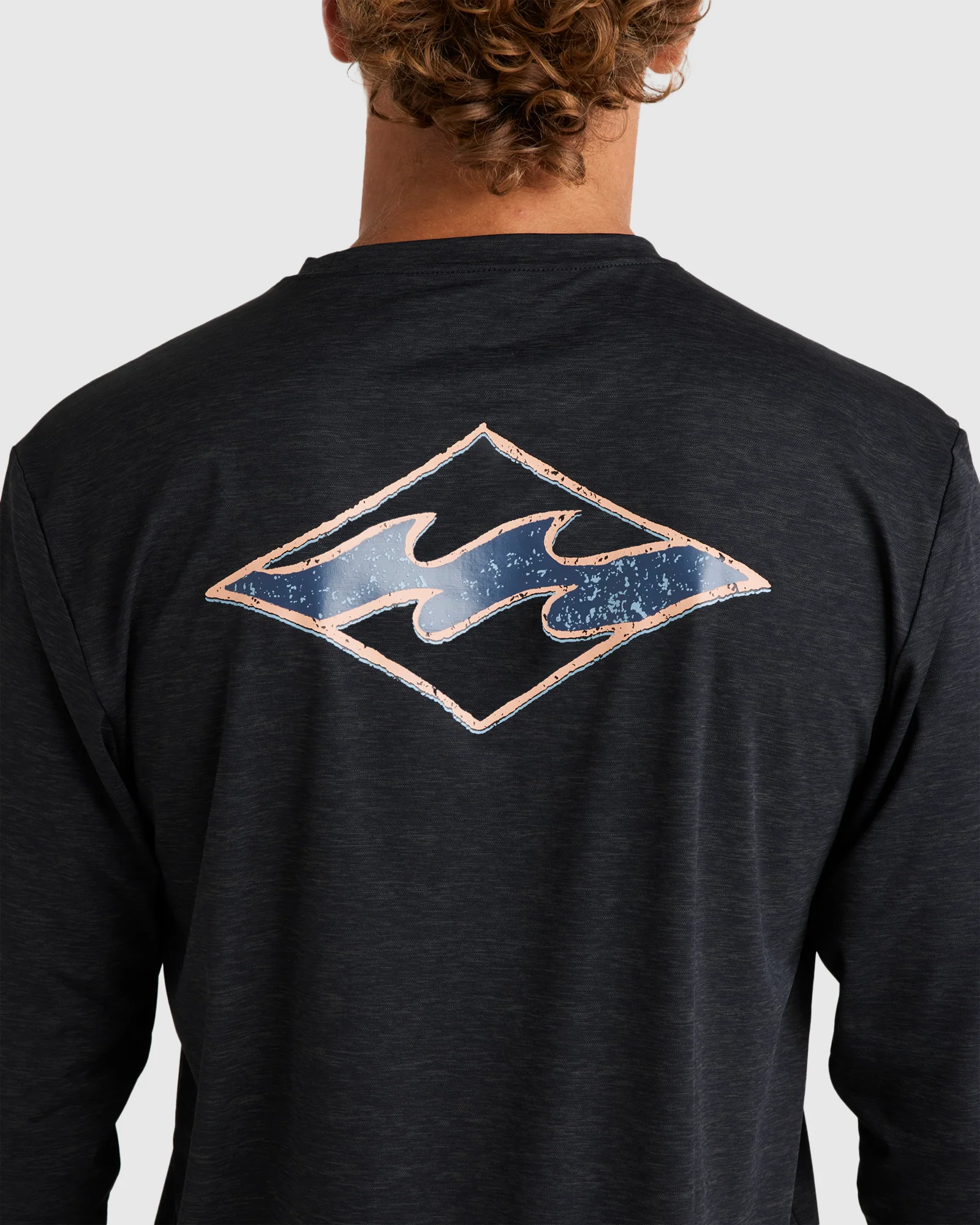 Mens Diamond Shoreline Long Sleeve Rash Vest - Image 4