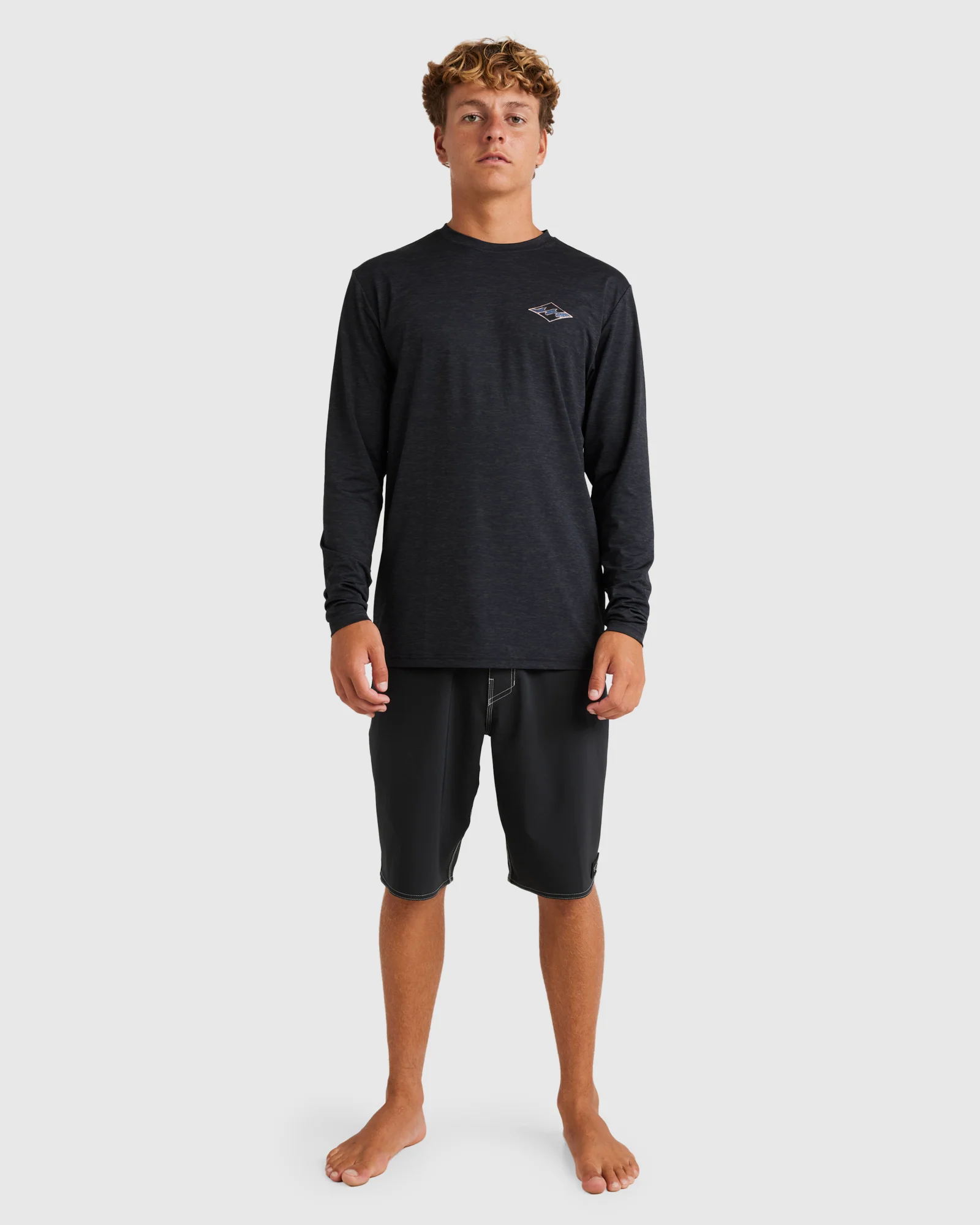 Mens Diamond Shoreline Long Sleeve Rash Vest - Image 5