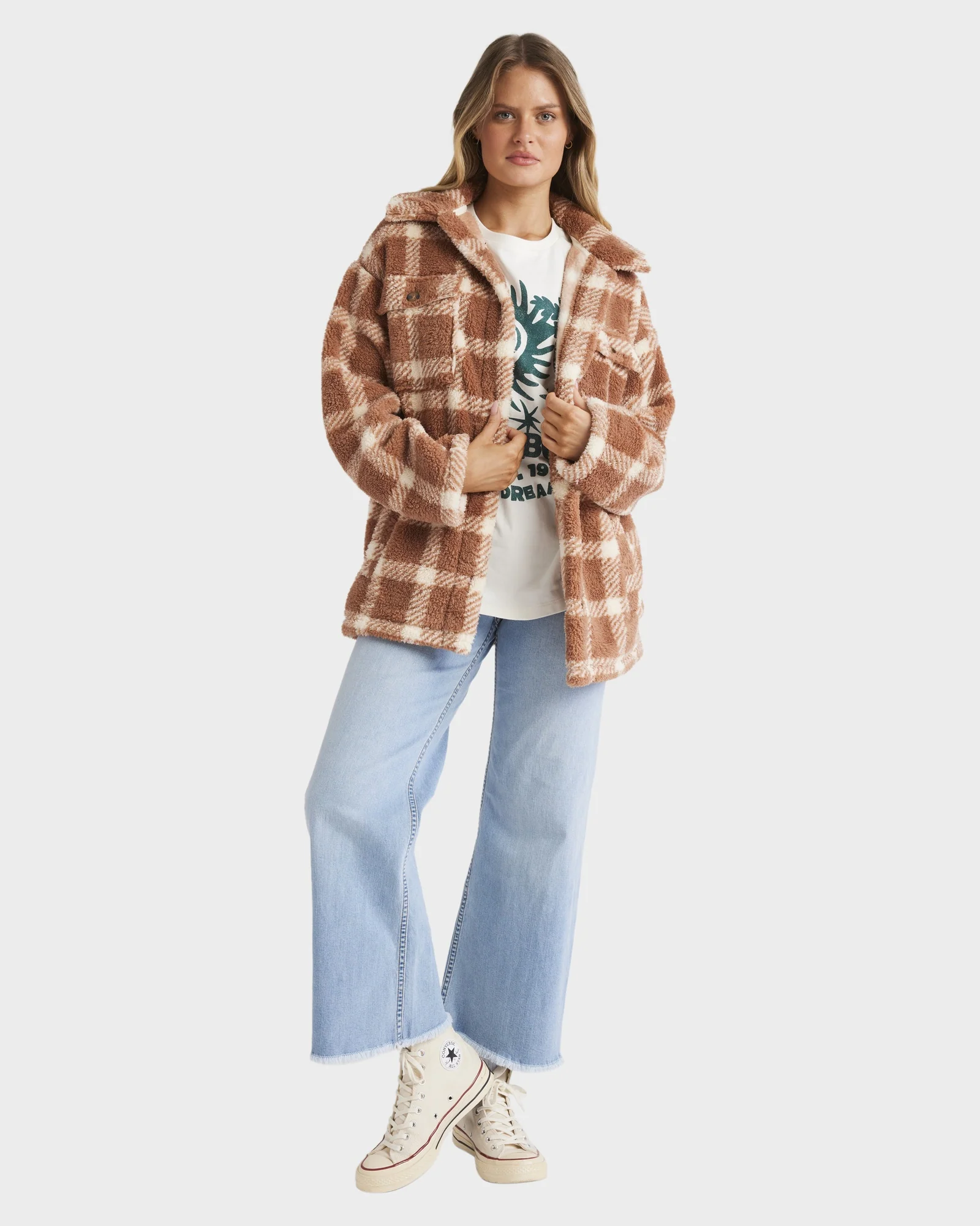 Womens Dusty Road Fleece Shacket - Image 5