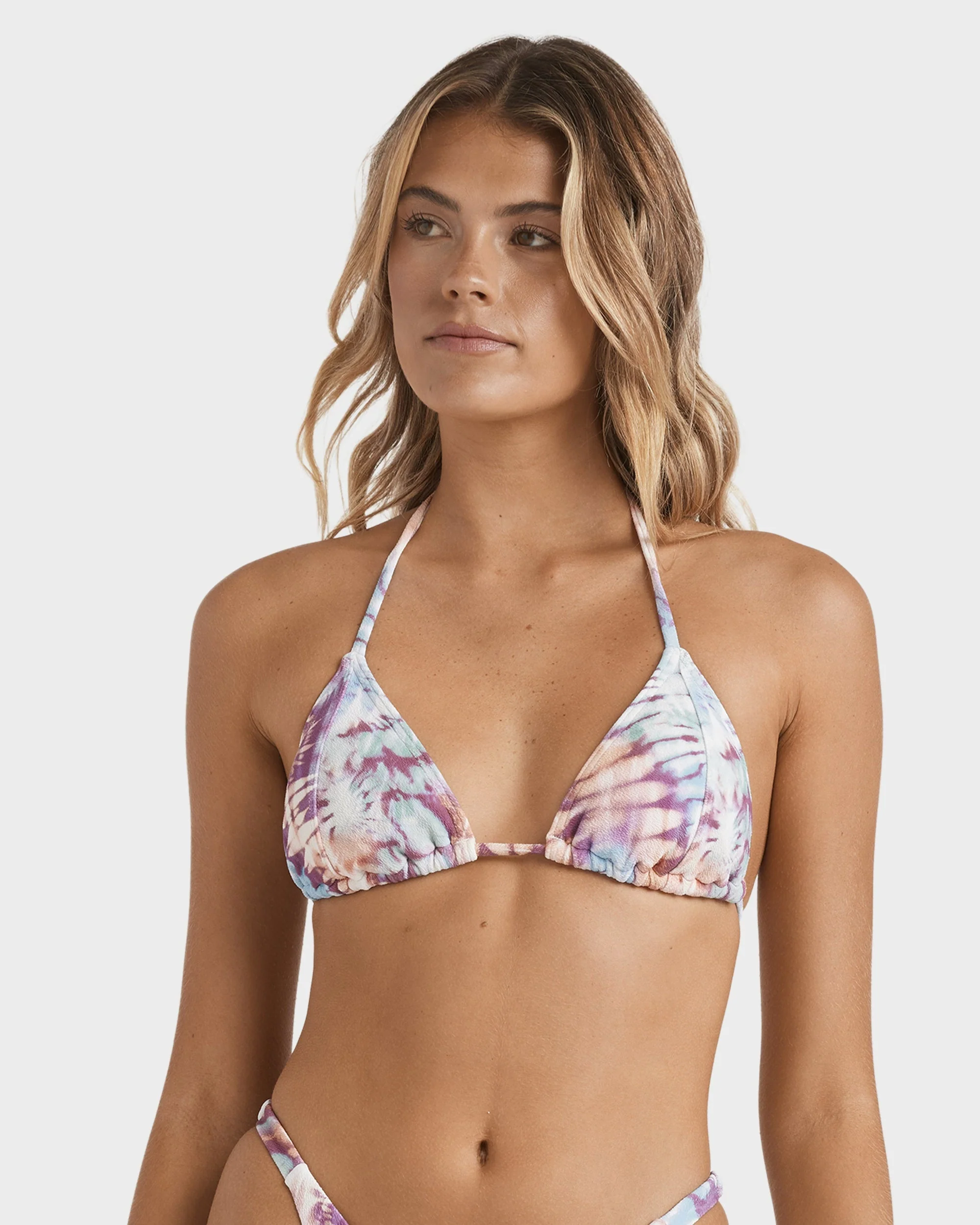 Womens Dyed Pretty Panelled Triangle Bikini Top - Image 4