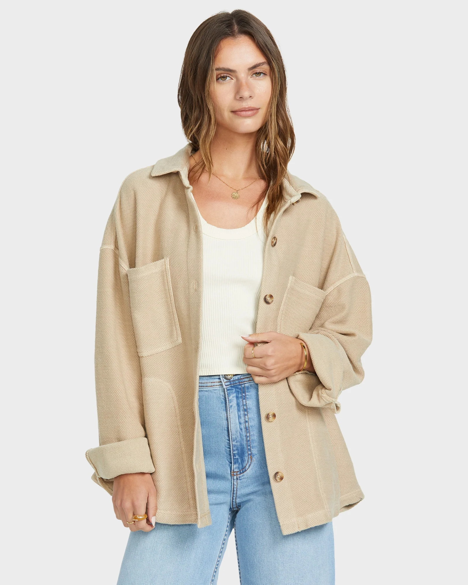 Womens Everytime Shacket Fleece Top - Image 2