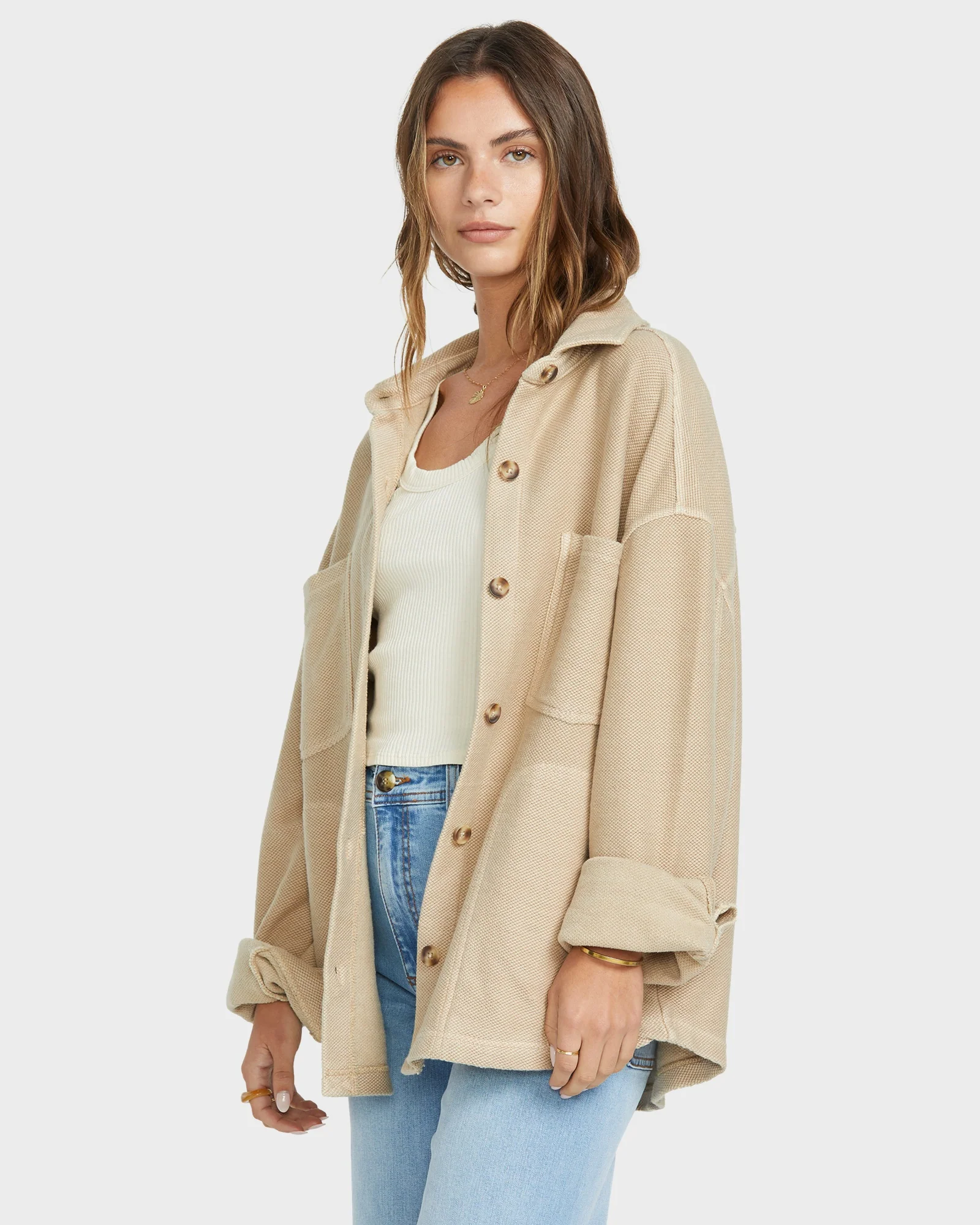 Womens Everytime Shacket Fleece Top - Image 3