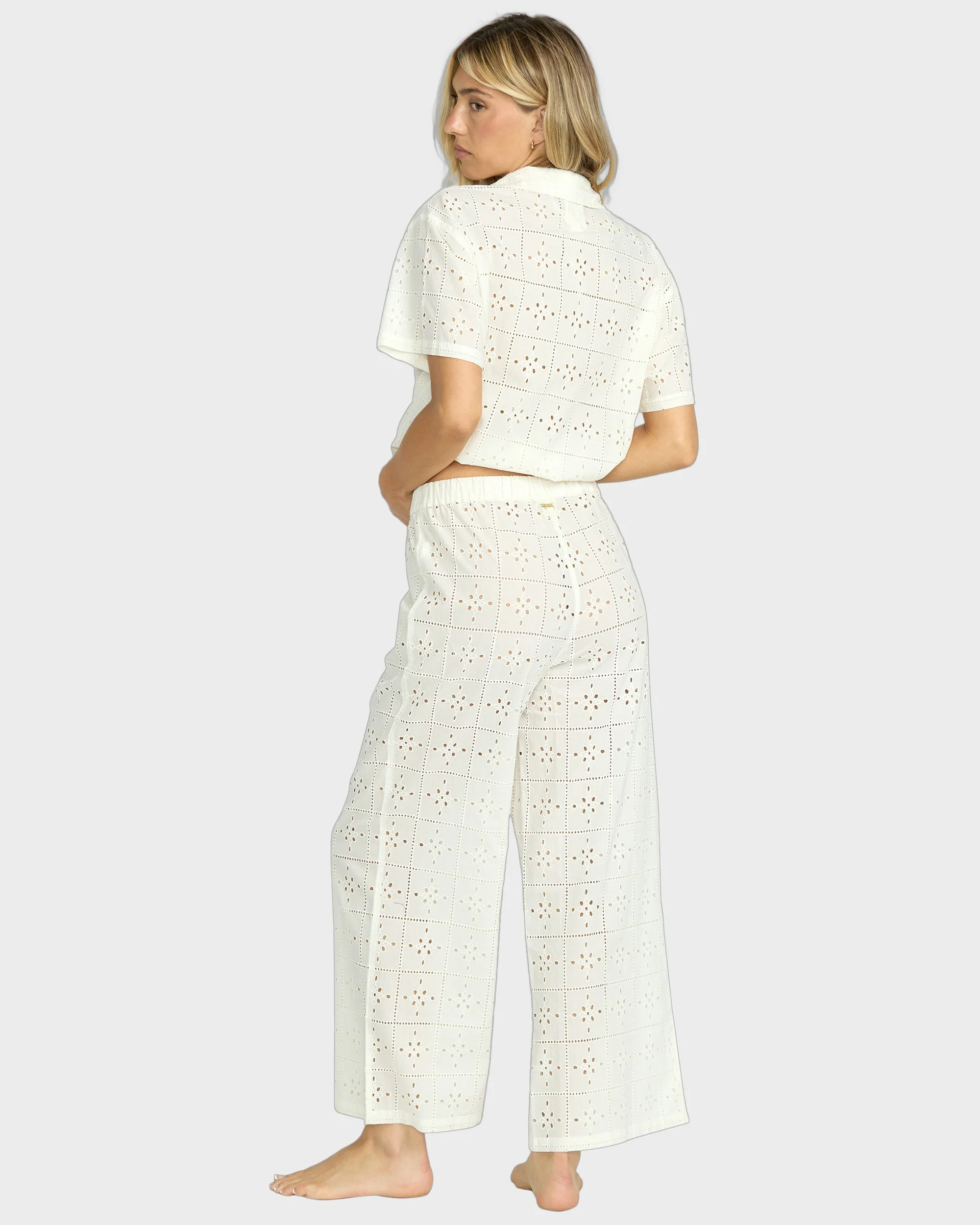 Womens Eyelet Crush Cover Up Pants - Image 3