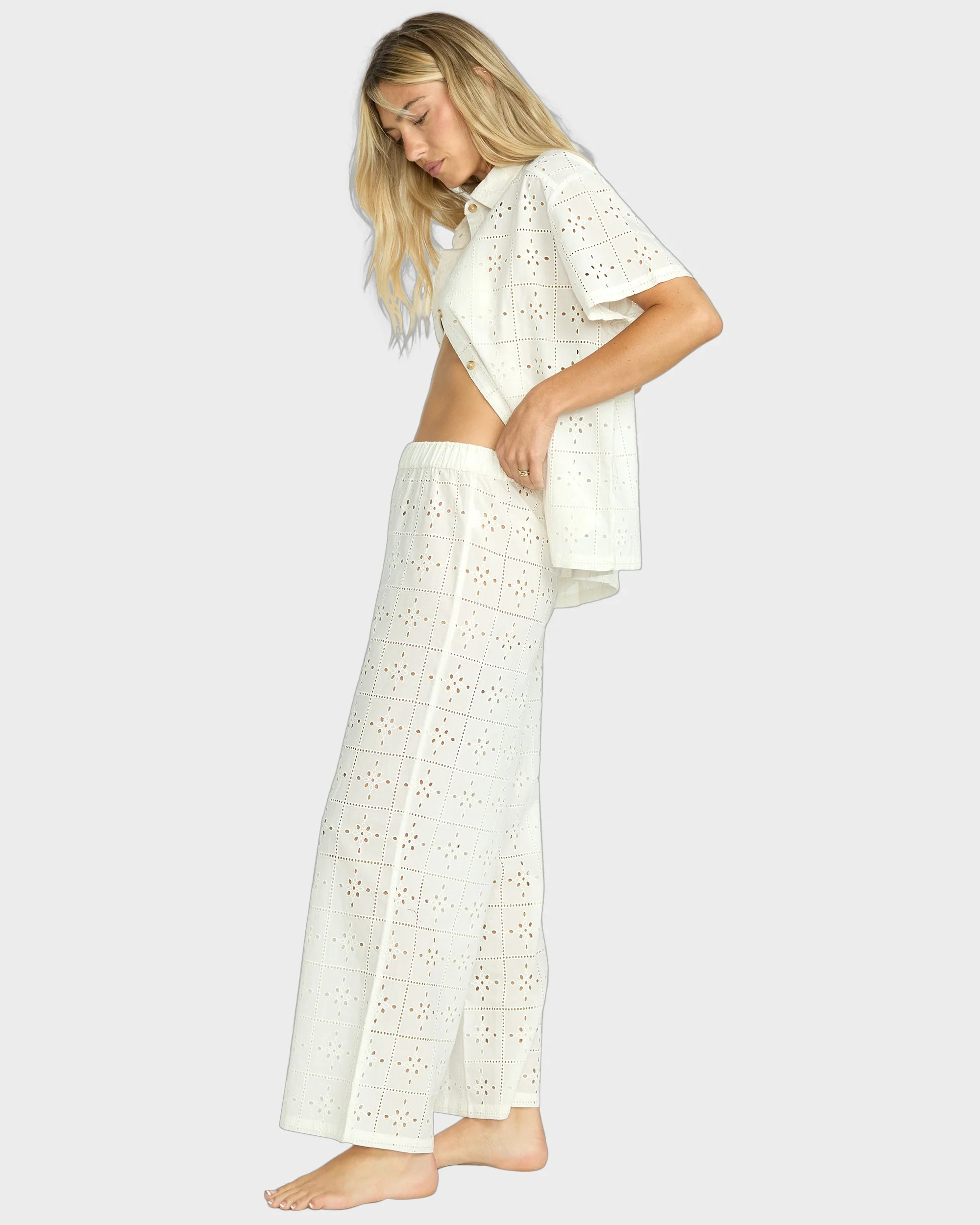 Womens Eyelet Crush Cover Up Pants - Image 4