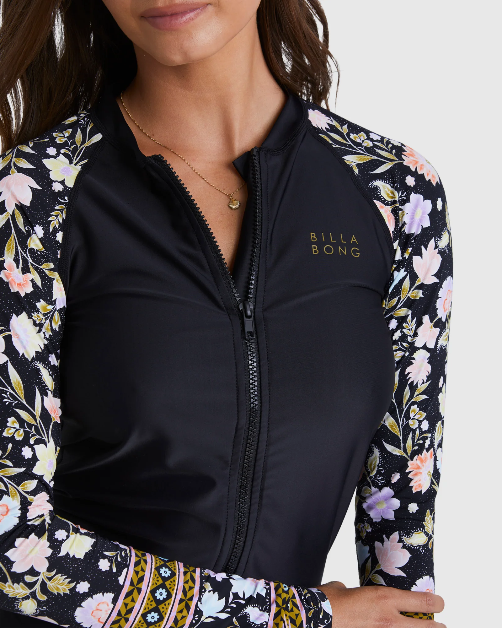 Womens Feelin Peaceful Pipa Long Sleeve Rash Vest - Image 4