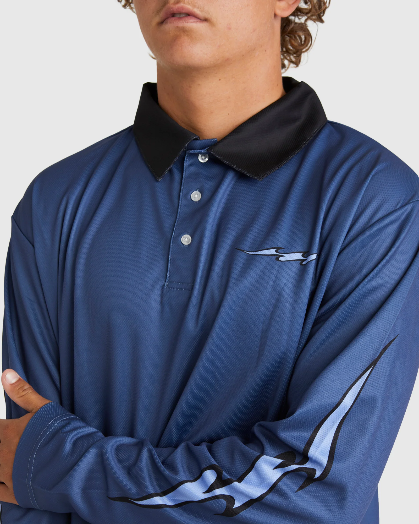 Mens Fisho Long Sleeve Rash Vest - Image 4