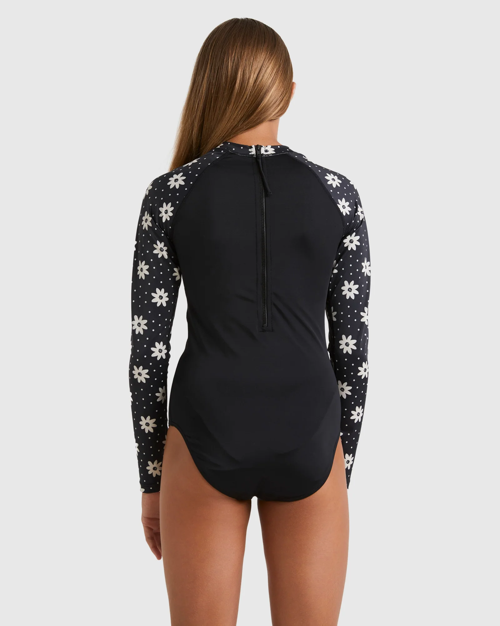 Girls 6-16 Flowers In The Sky One Piece Rash Vest - Image 3
