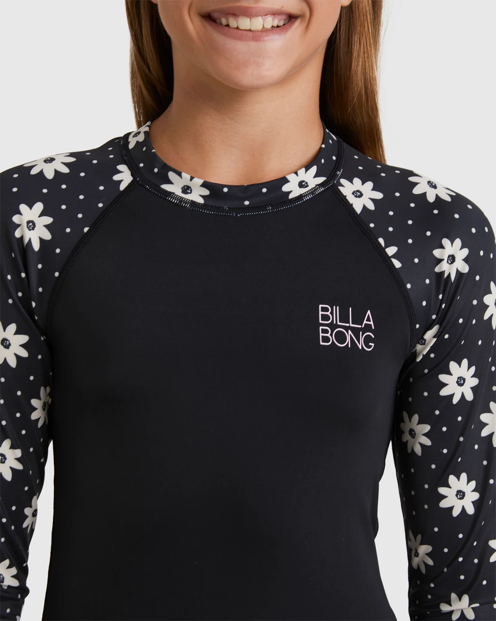 Girls 6-16 Flowers In The Sky One Piece Rash Vest - Image 4