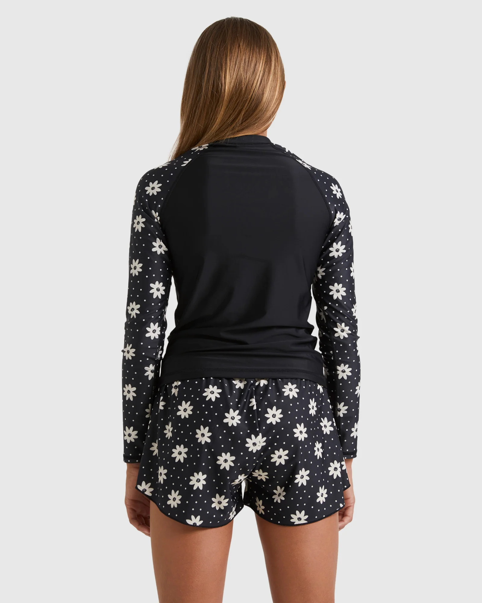 Girls 6-16 Flowers In The Sky One Piece Rash Vest - Image 3