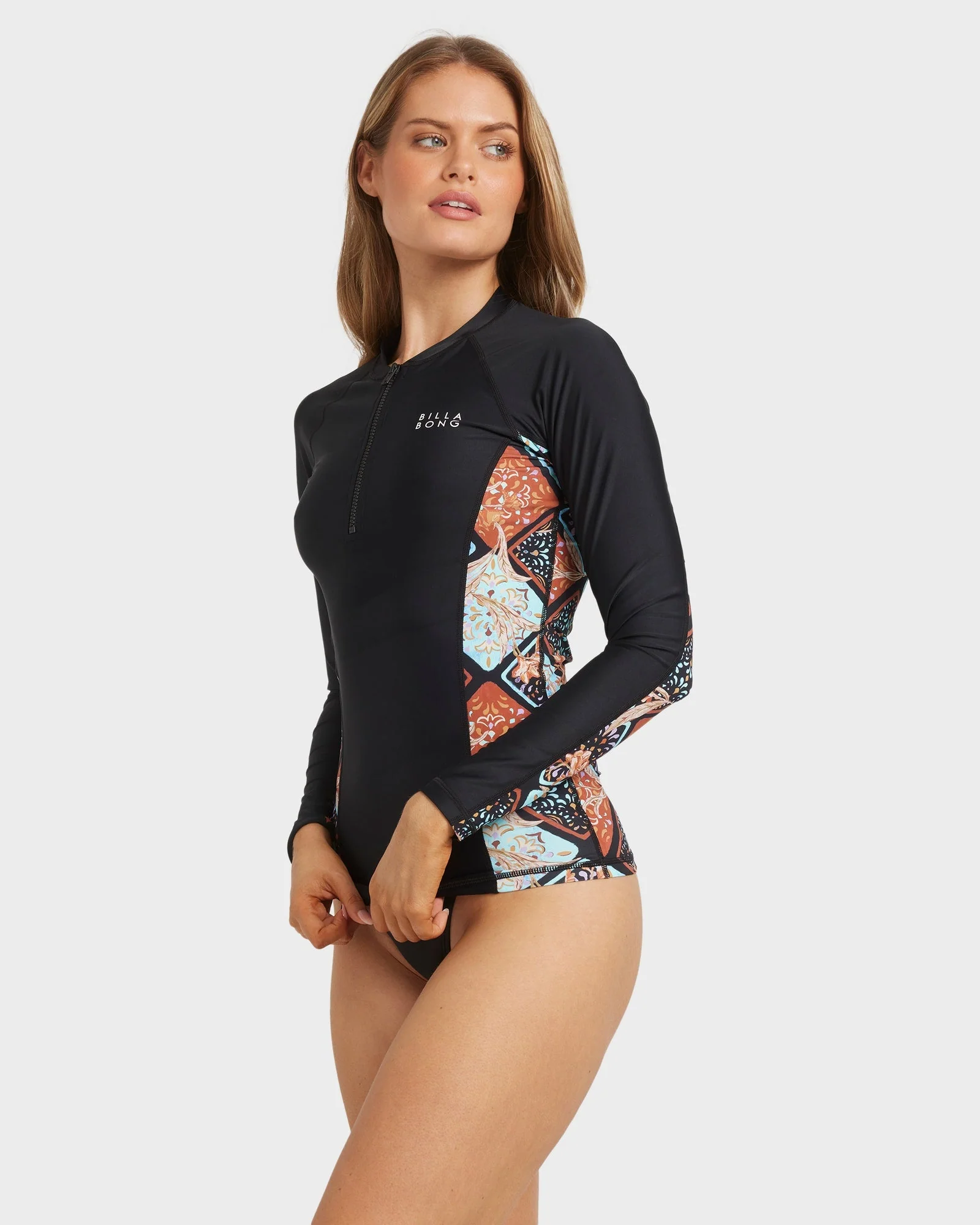 Womens Forever Folk Reef Break Long Sleeve Rash Vest - Image 4