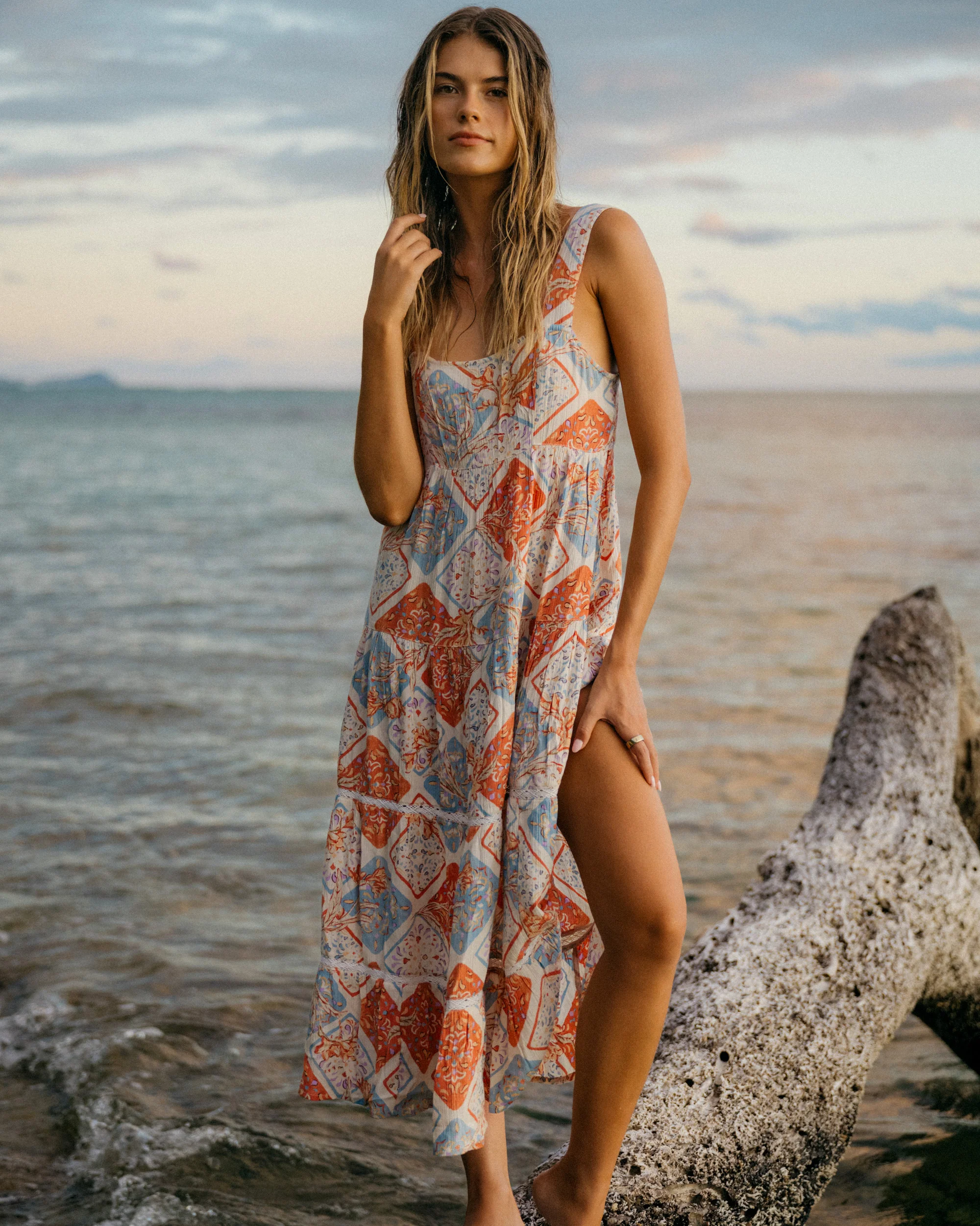 Womens Forever Folk Shine Midi Dress