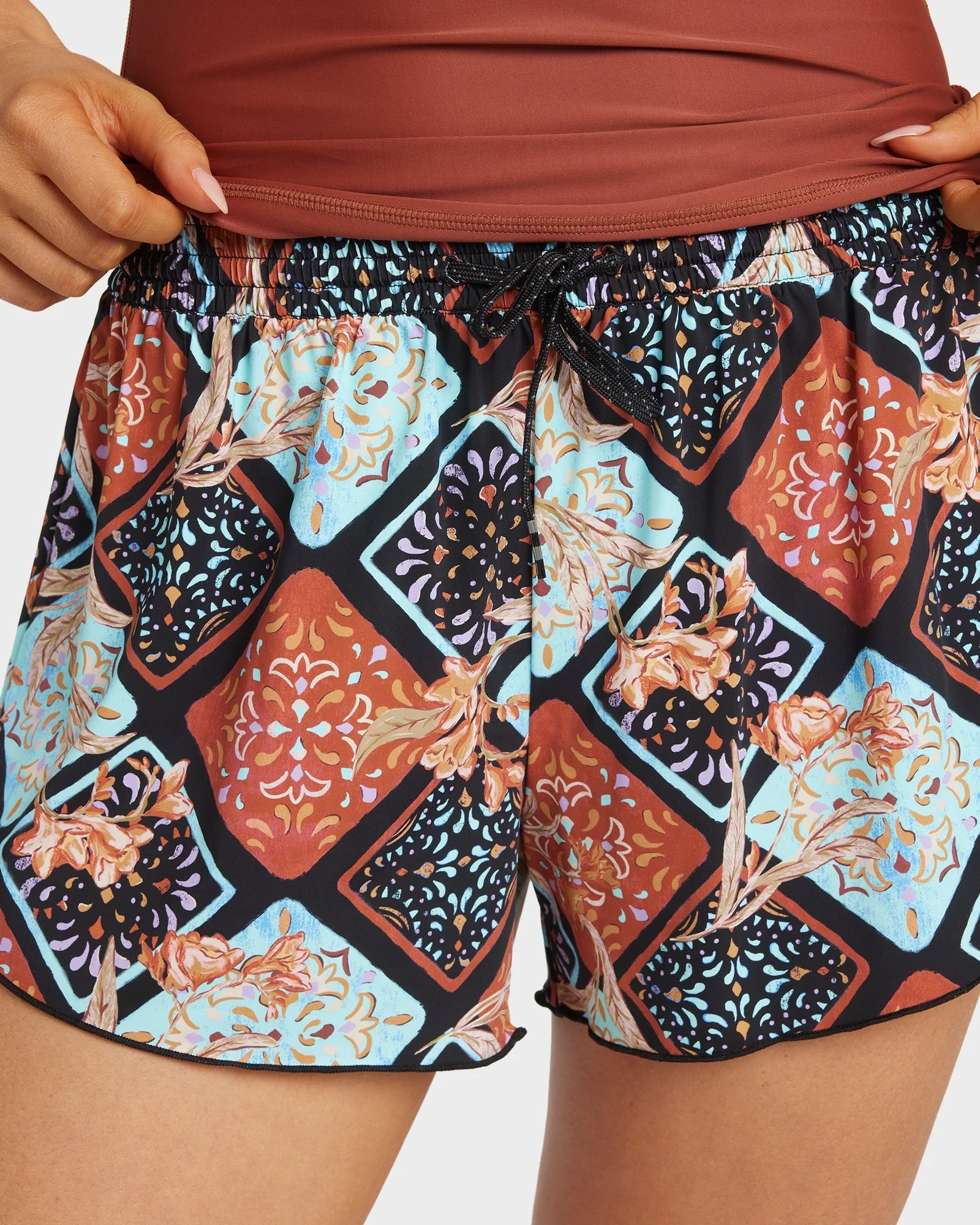 Womens Forever Folk Swim Volley Boardshorts - Image 3