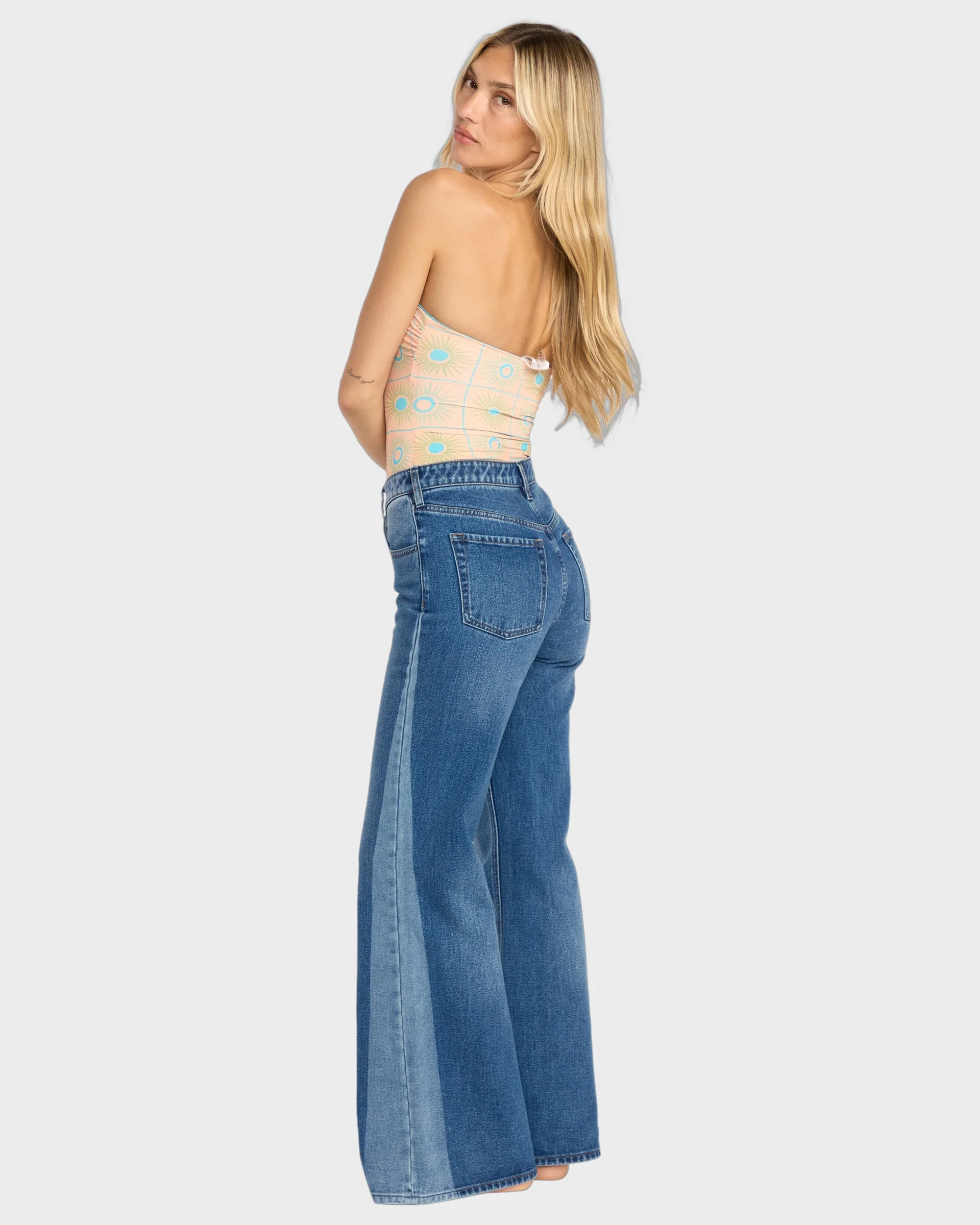 Womens Free Fall Flare Denim Jeans - Image 2