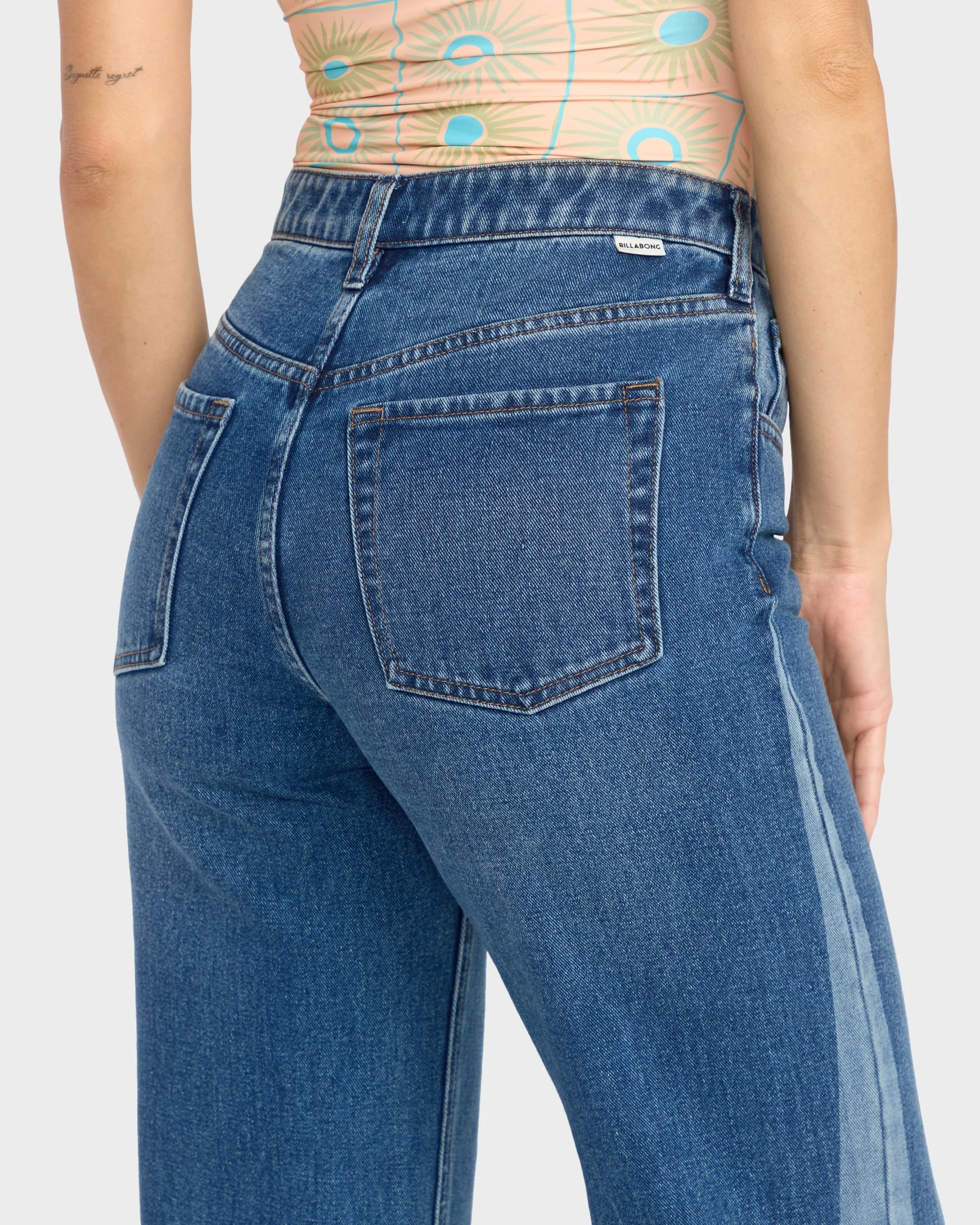 Womens Free Fall Flare Denim Jeans - Image 4