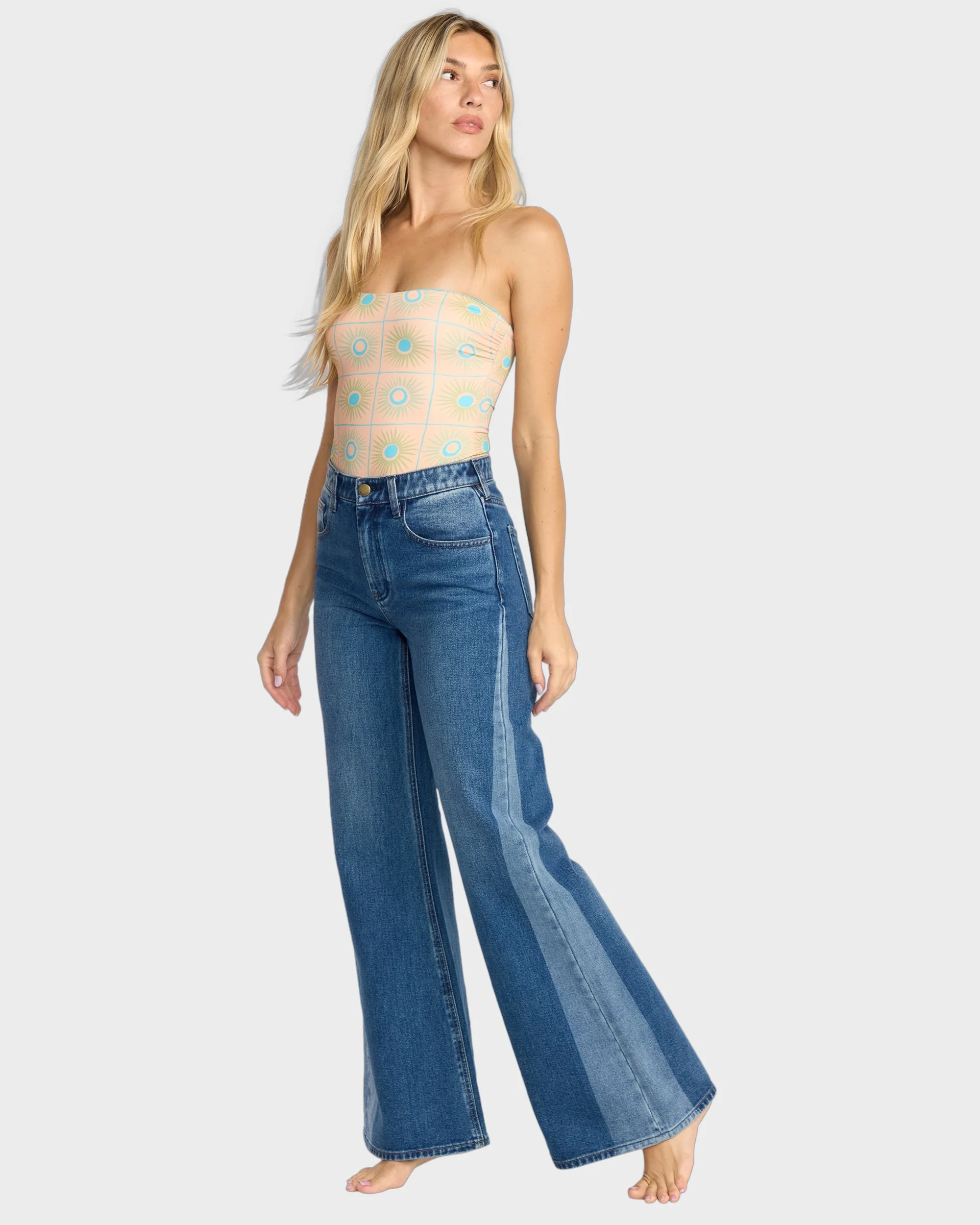 Womens Free Fall Flare Denim Jeans - Image 6
