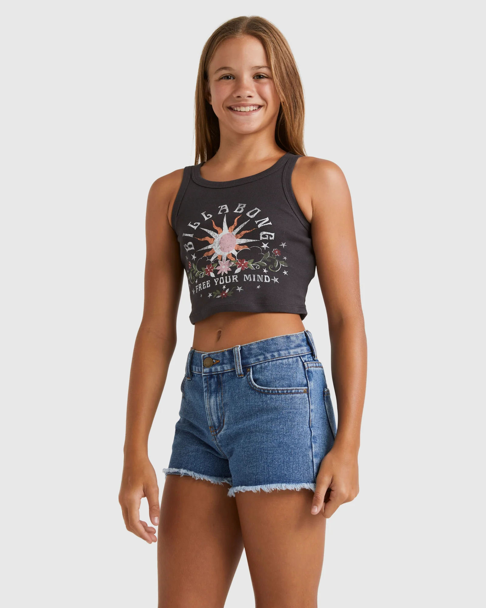 Girls 6-12 Free The Mind Crop Tank Top - Image 2