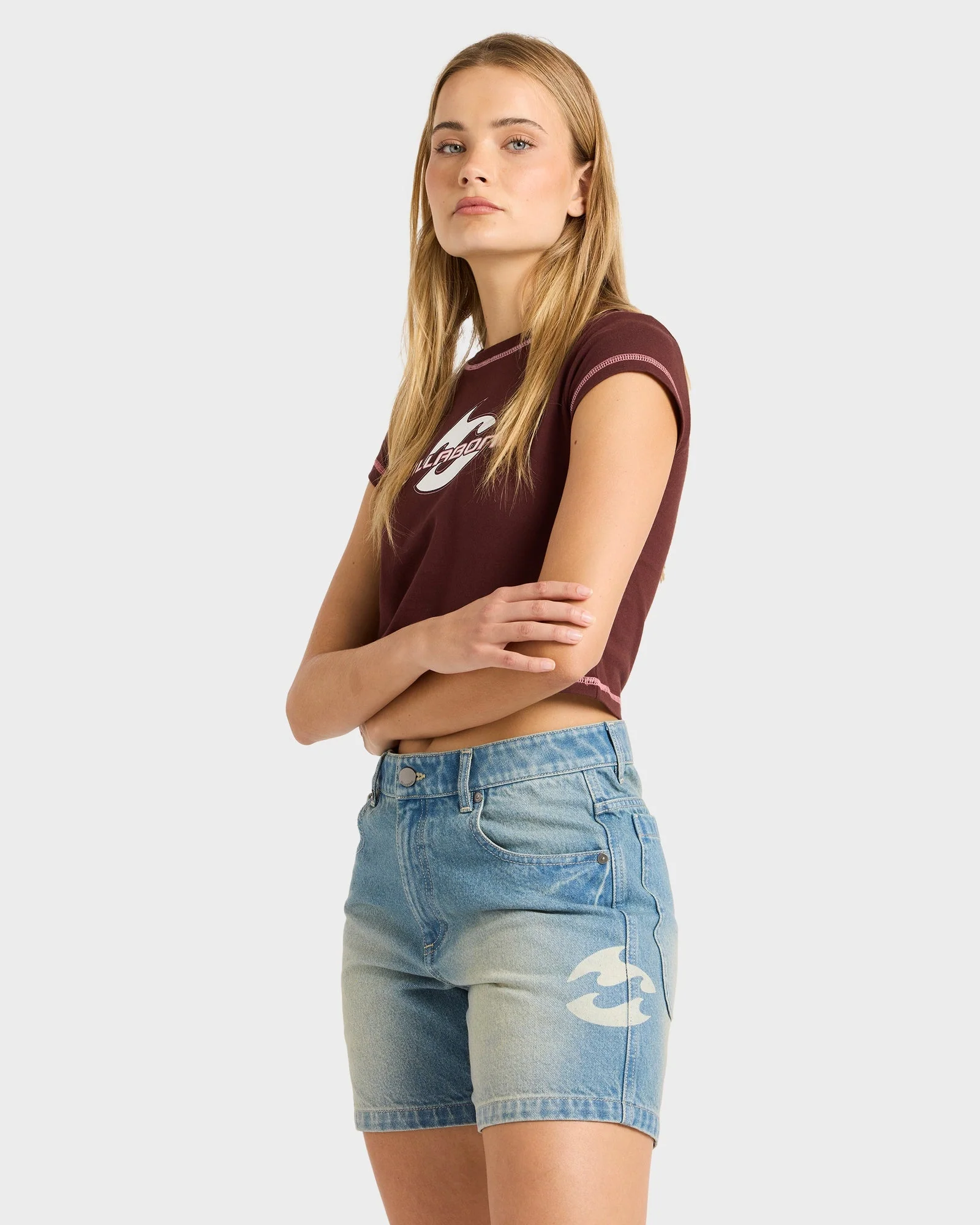 Womens Funster Denim Shorts - Image 4
