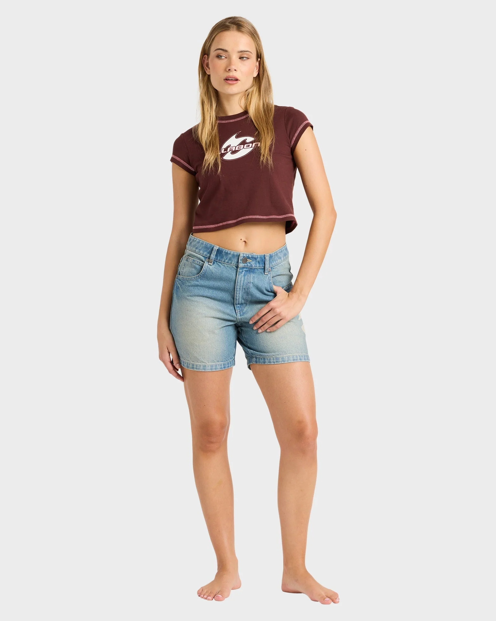 Womens Funster Denim Shorts - Image 6