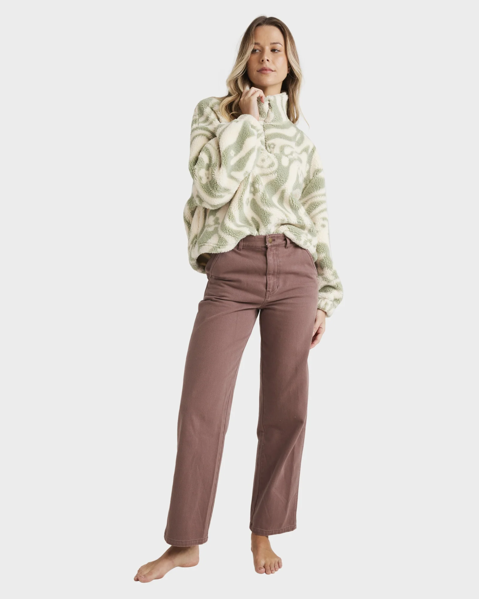 Womens Golden Groove Half Zip Fleece Pullover - Image 6