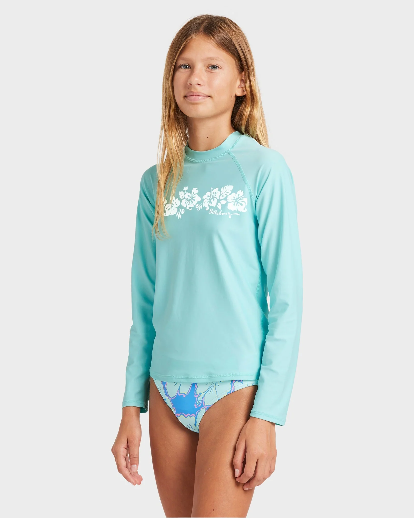 Girls 6-14 Heat Wave Long Sleeve Rash Vest - Image 3