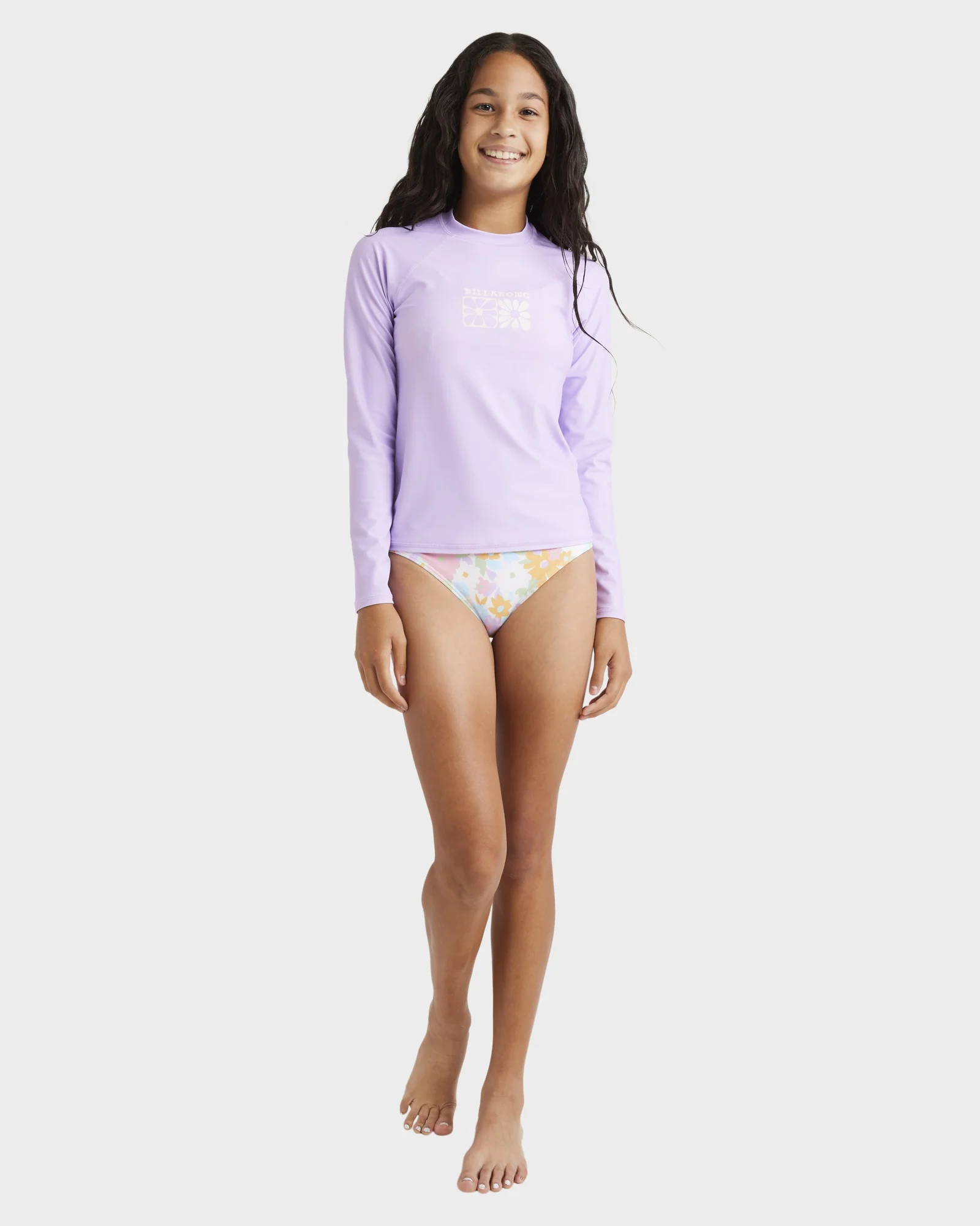 Girls 6-16 Heat Wave Long Sleeve Rash Vest - Image 5
