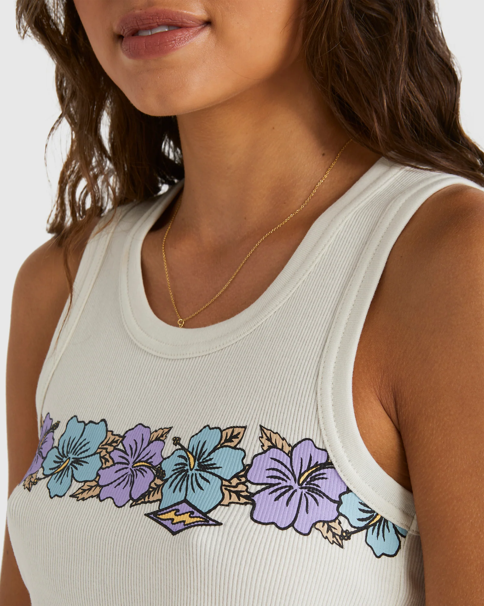 Womens Hibiscus Holiday Tank Top - Image 4
