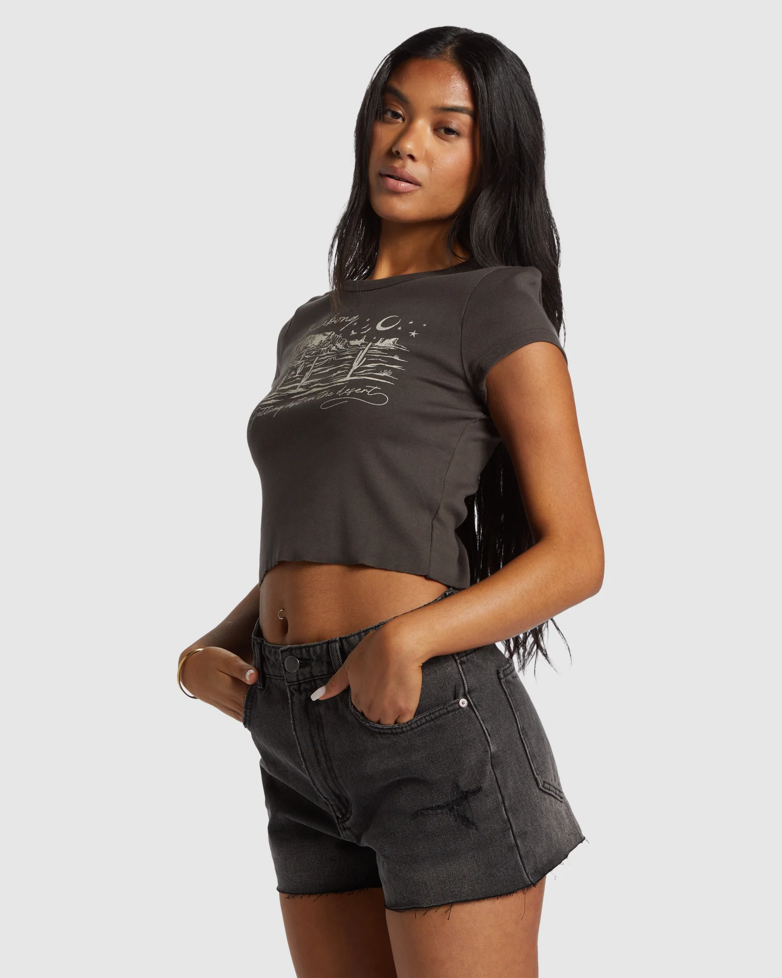 Womens High Tides Denim Shorts - Image 2