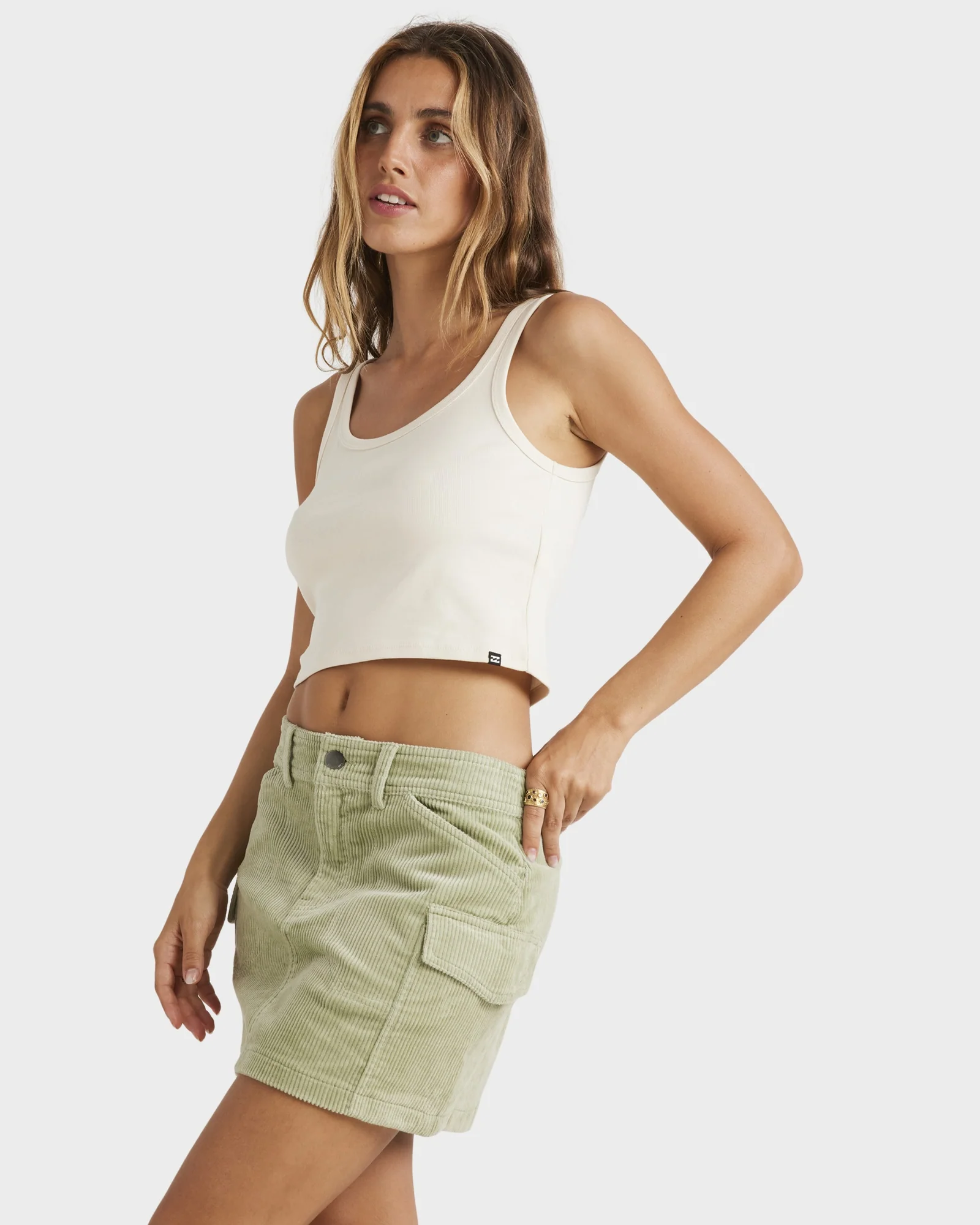 Womens Hilary Cargo Corduroy Mini Skirt - Image 2