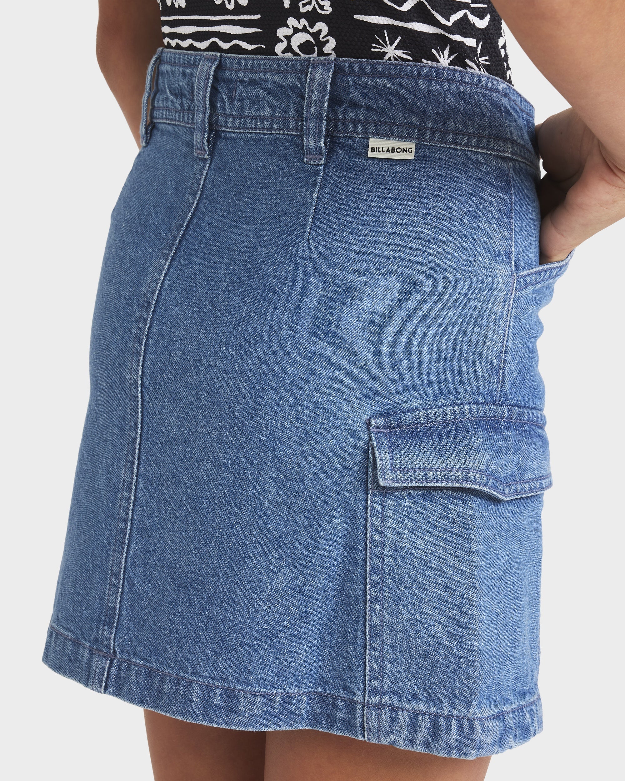Girls 6-16 Hilary Cargo Denim Skirt - Image 4