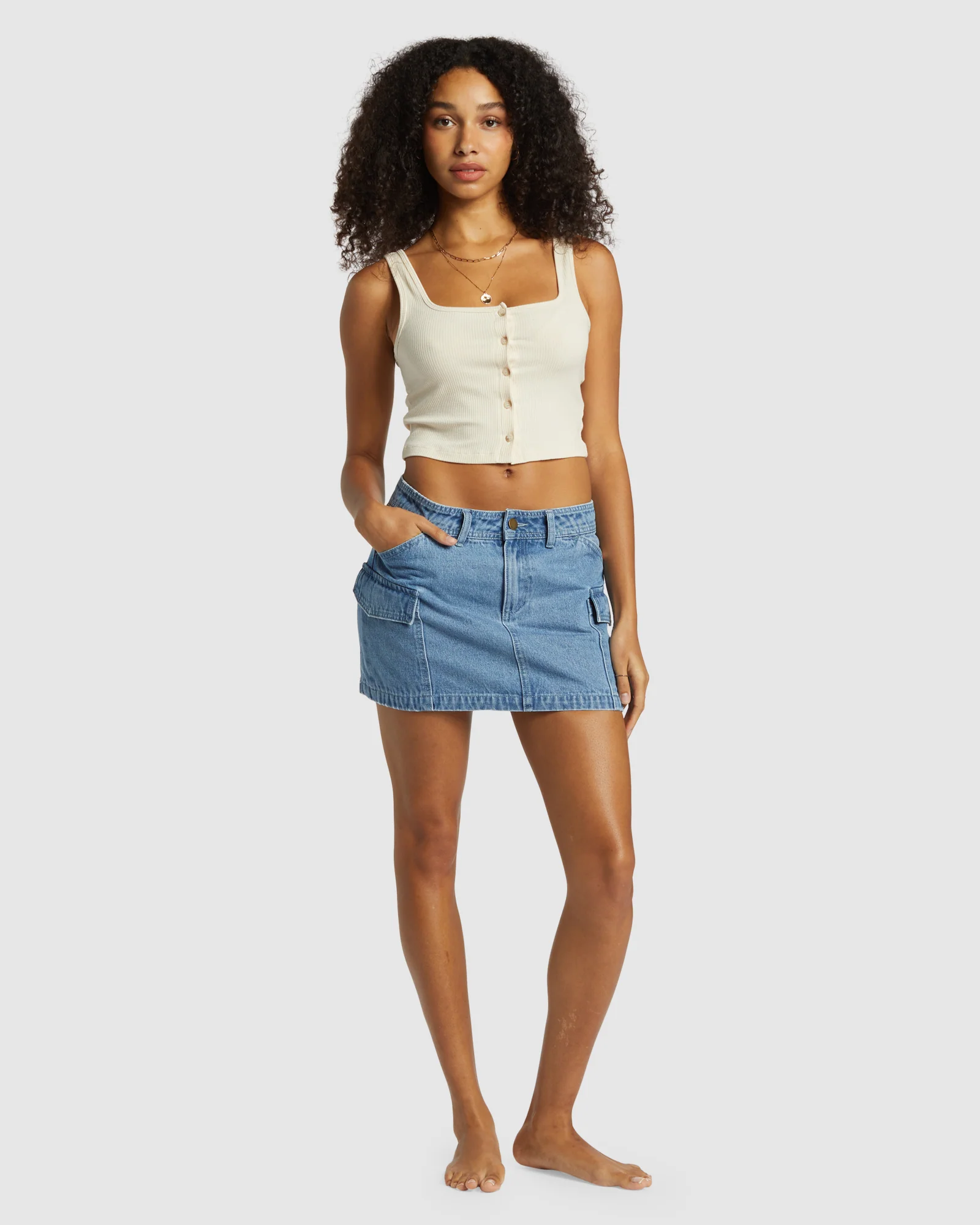 Womens Hilary Cargo Denim Skirt - Image 5