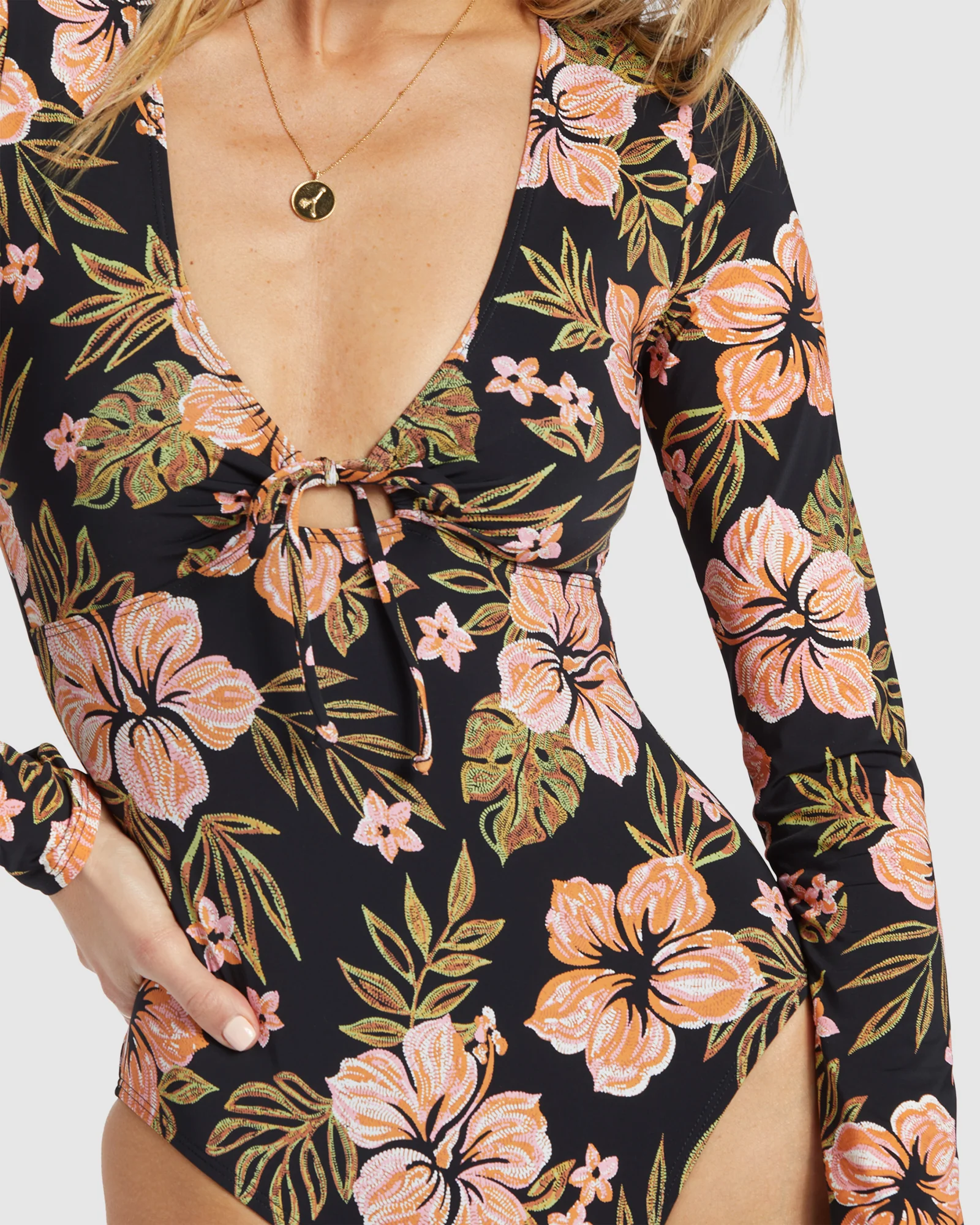 Womens Hooked On Tropics Bodysuit Rash Vest - Image 4