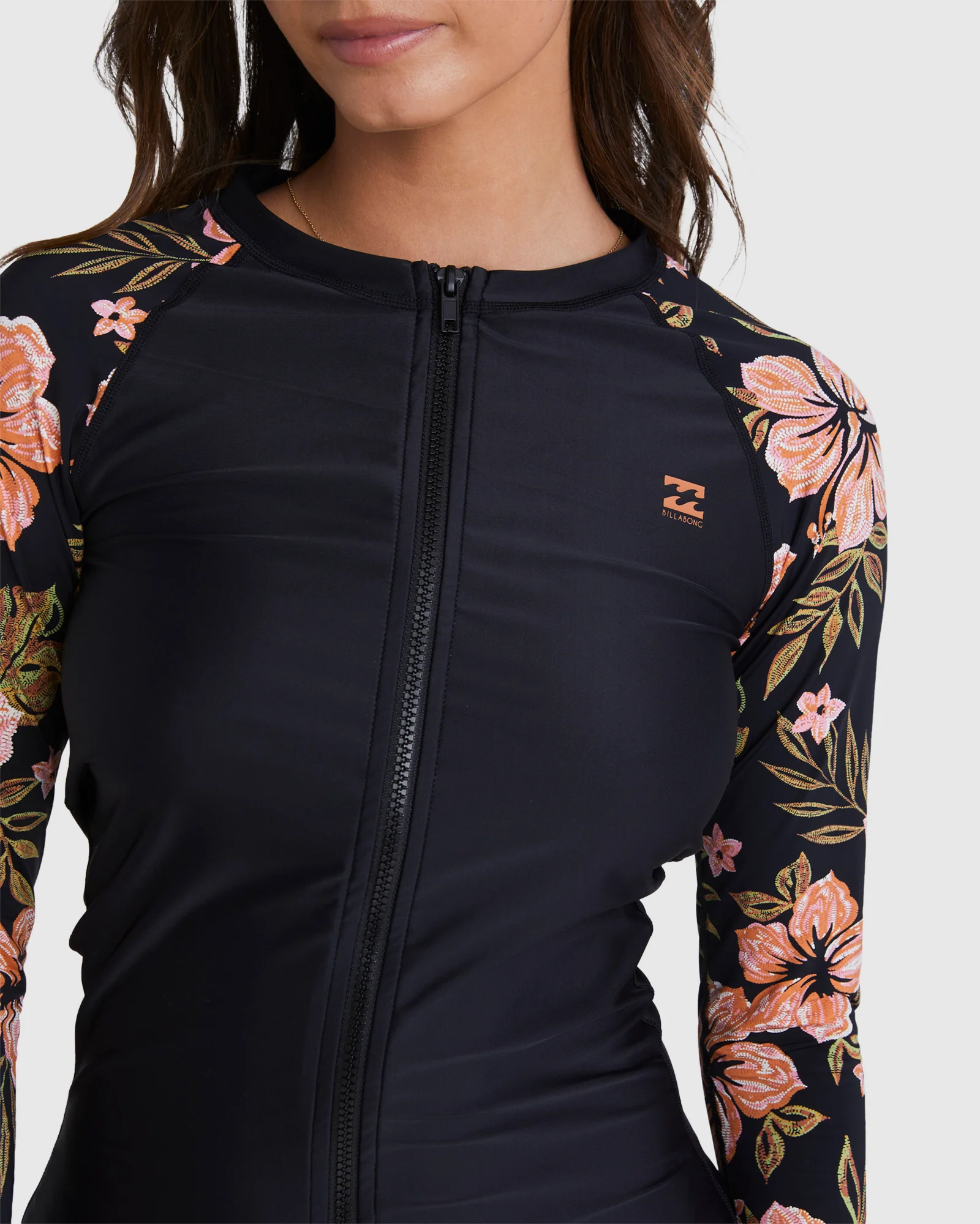 Womens Hooked On Tropics Long Sleeve Zip Rash Vest - Image 4