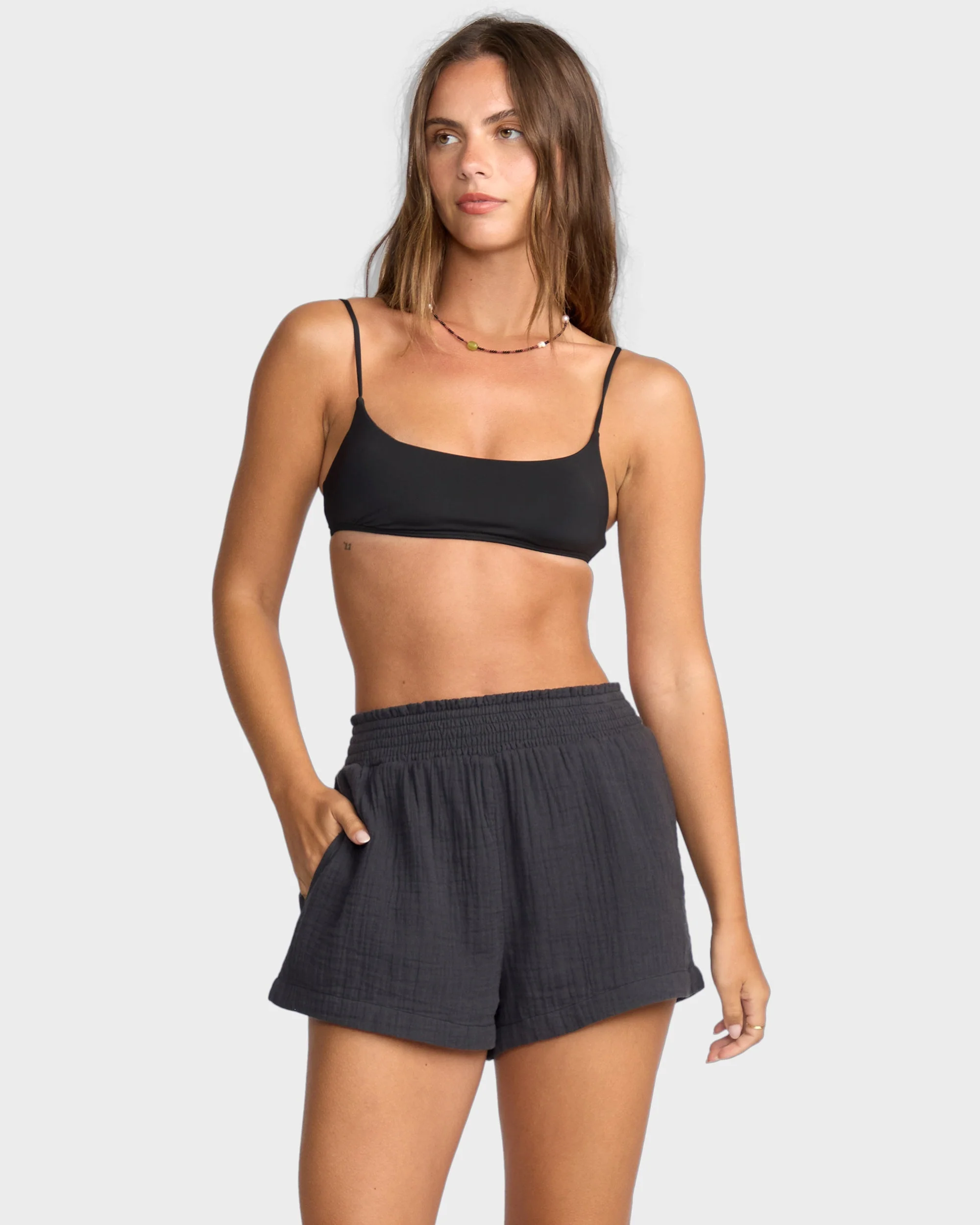 Womens In The Waves Elastic Waist Shorts - Image 4