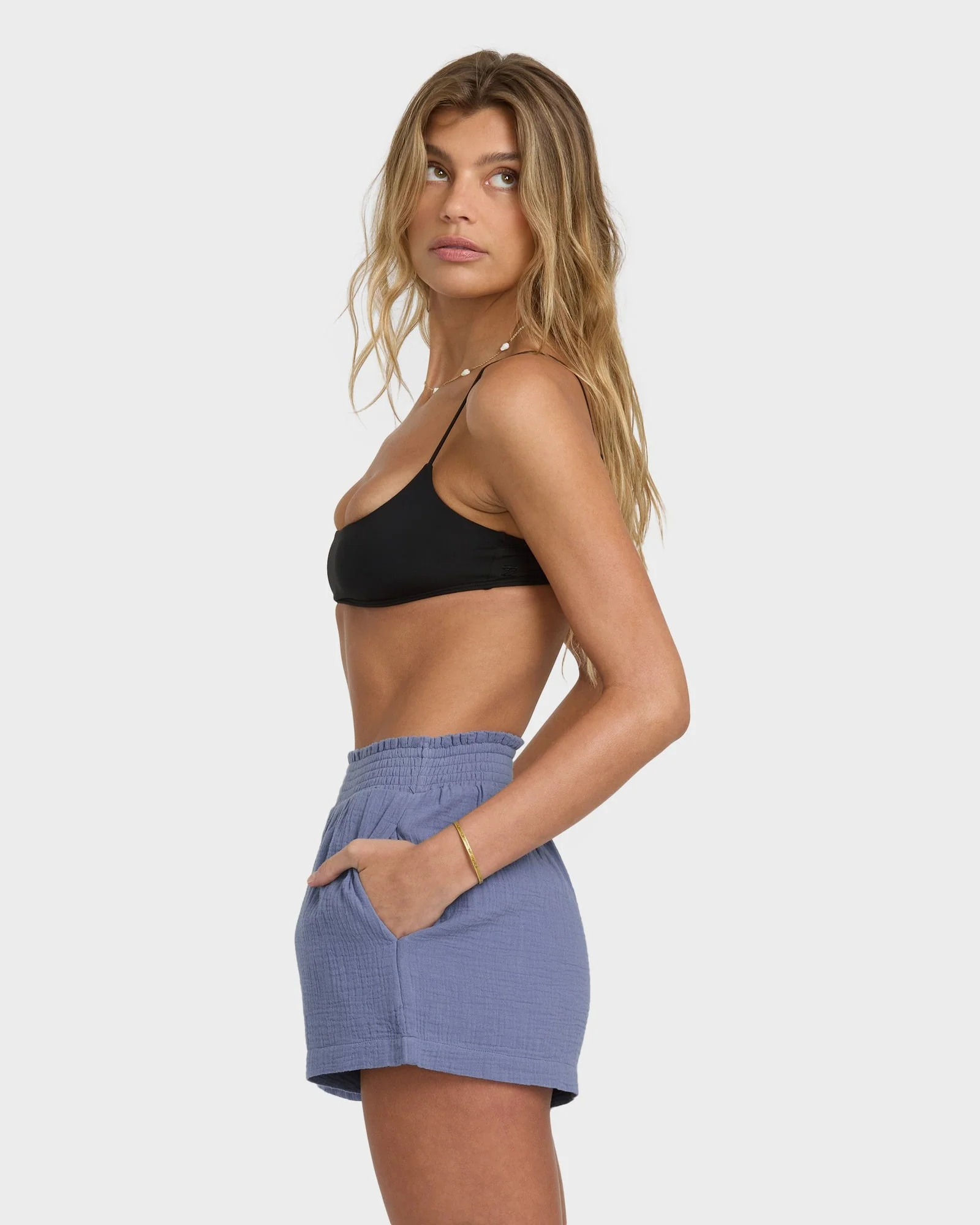 Womens In The Waves Elastic Waist Shorts - Image 3