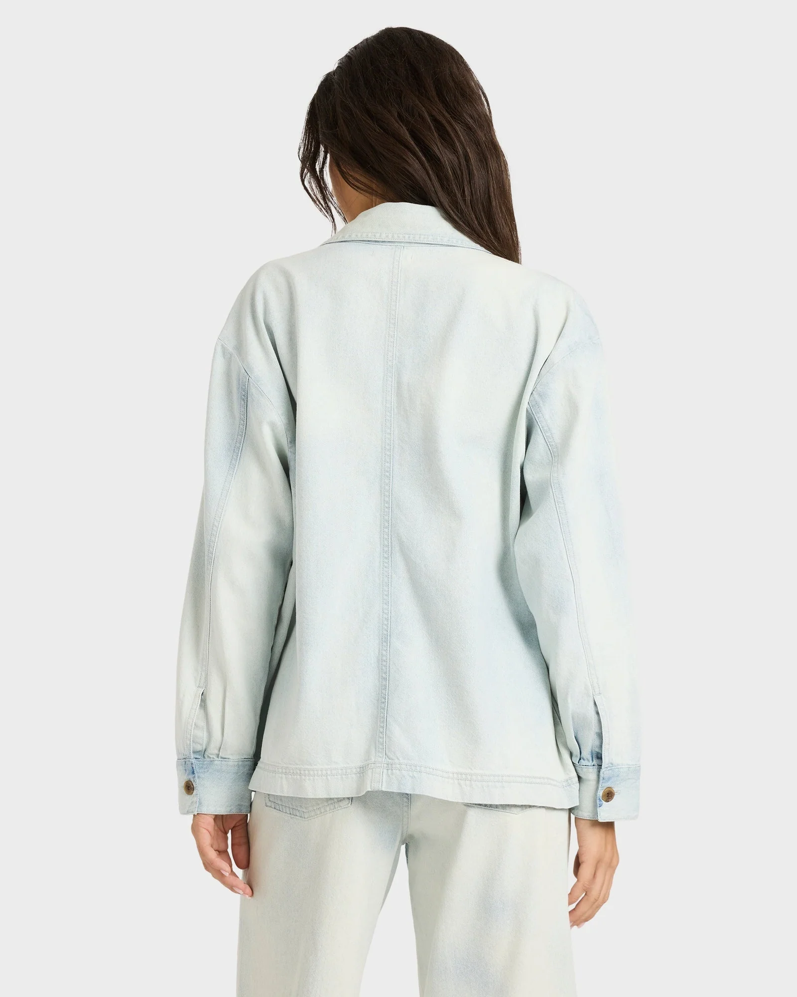 Womens Jade Saltwashed Denim Shacket - Image 3