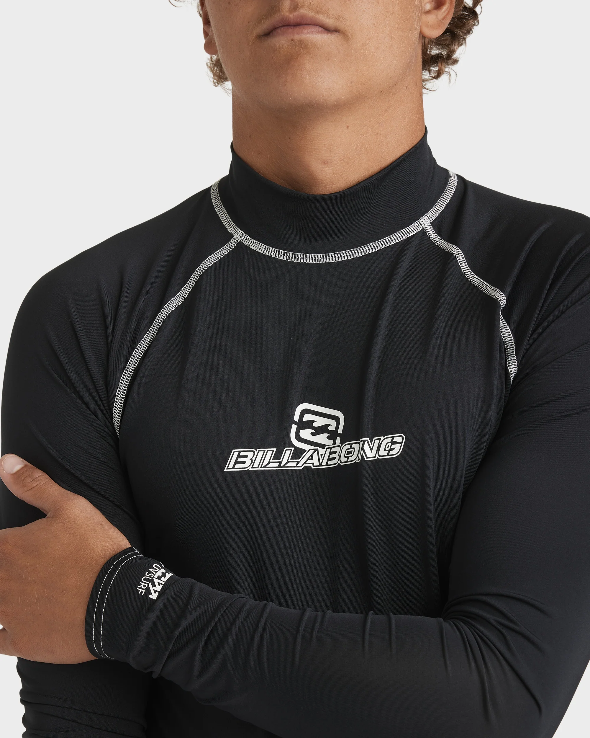 Mens Jimmy Contrast Long Sleeve Rash Vest - Image 6