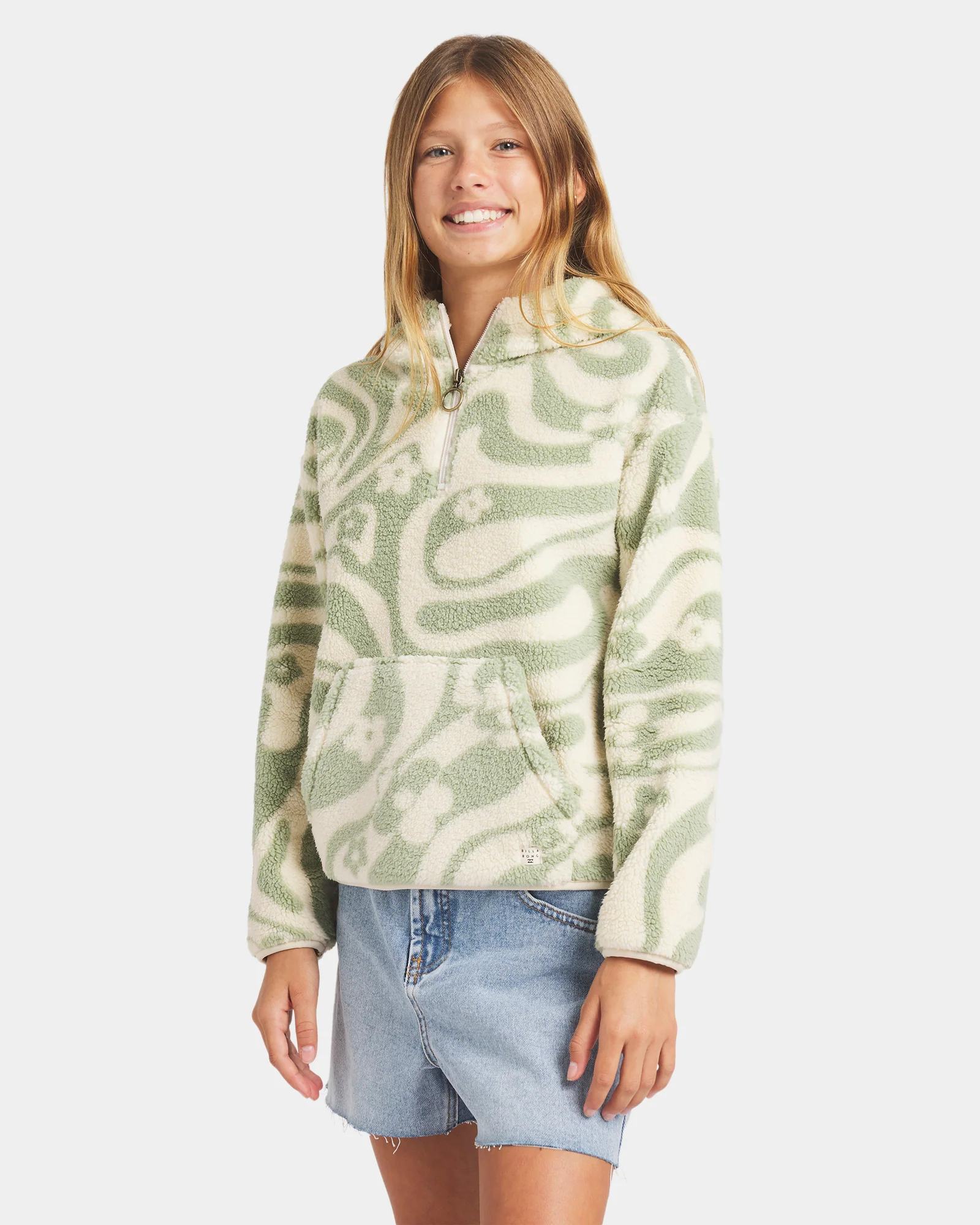 Girls 2-16 Just In Time Half Zip Fleece Pullover - Image 2