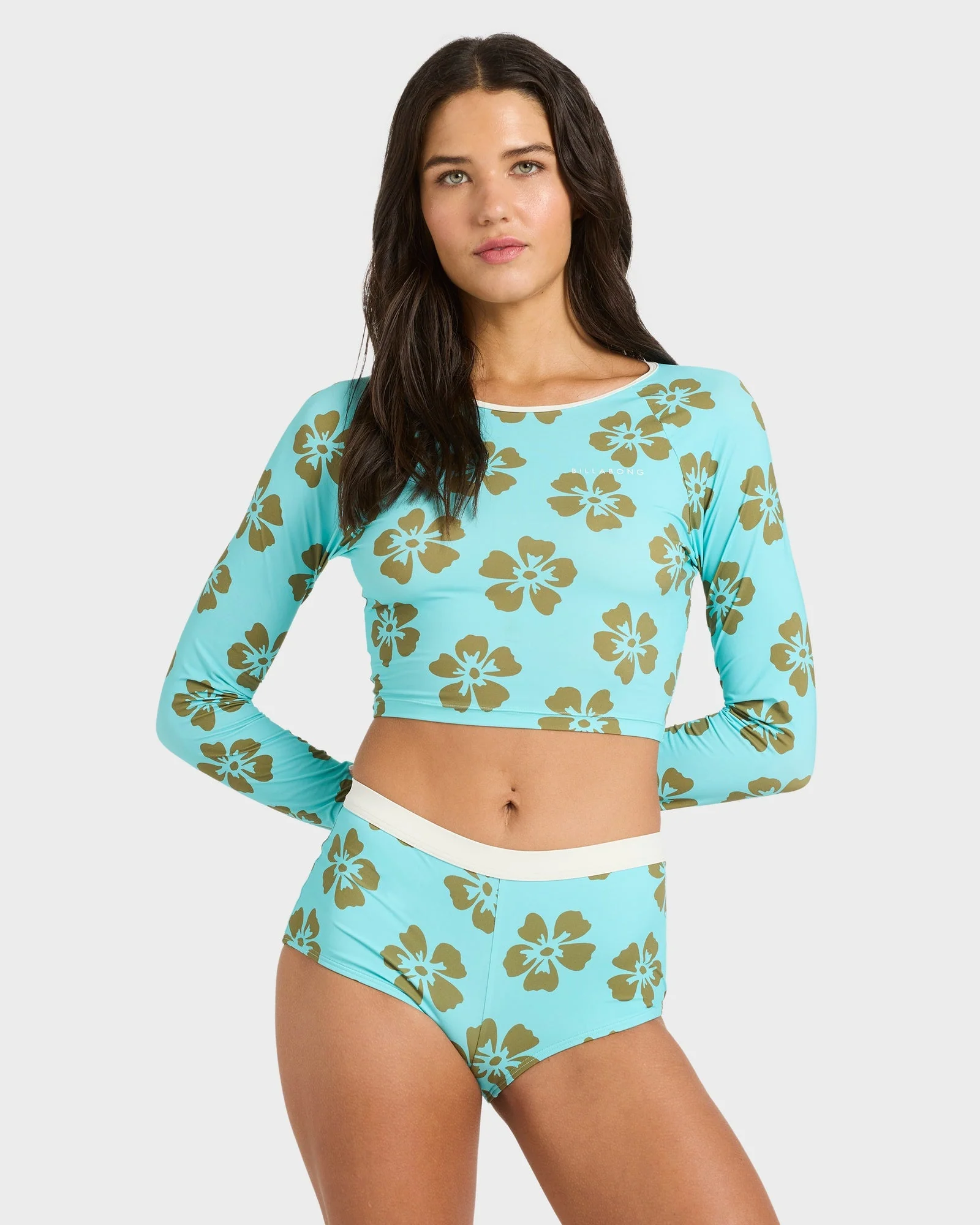 Womens Last Summer Crop Long Sleeve Rash Vest - Image 2